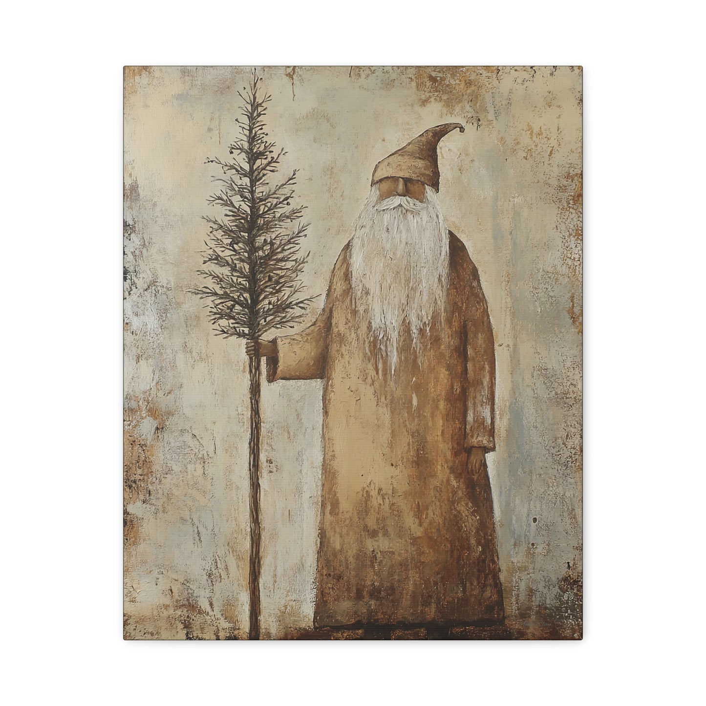 Twiggy Santa Matte Canvas, Stretched, 1.25"