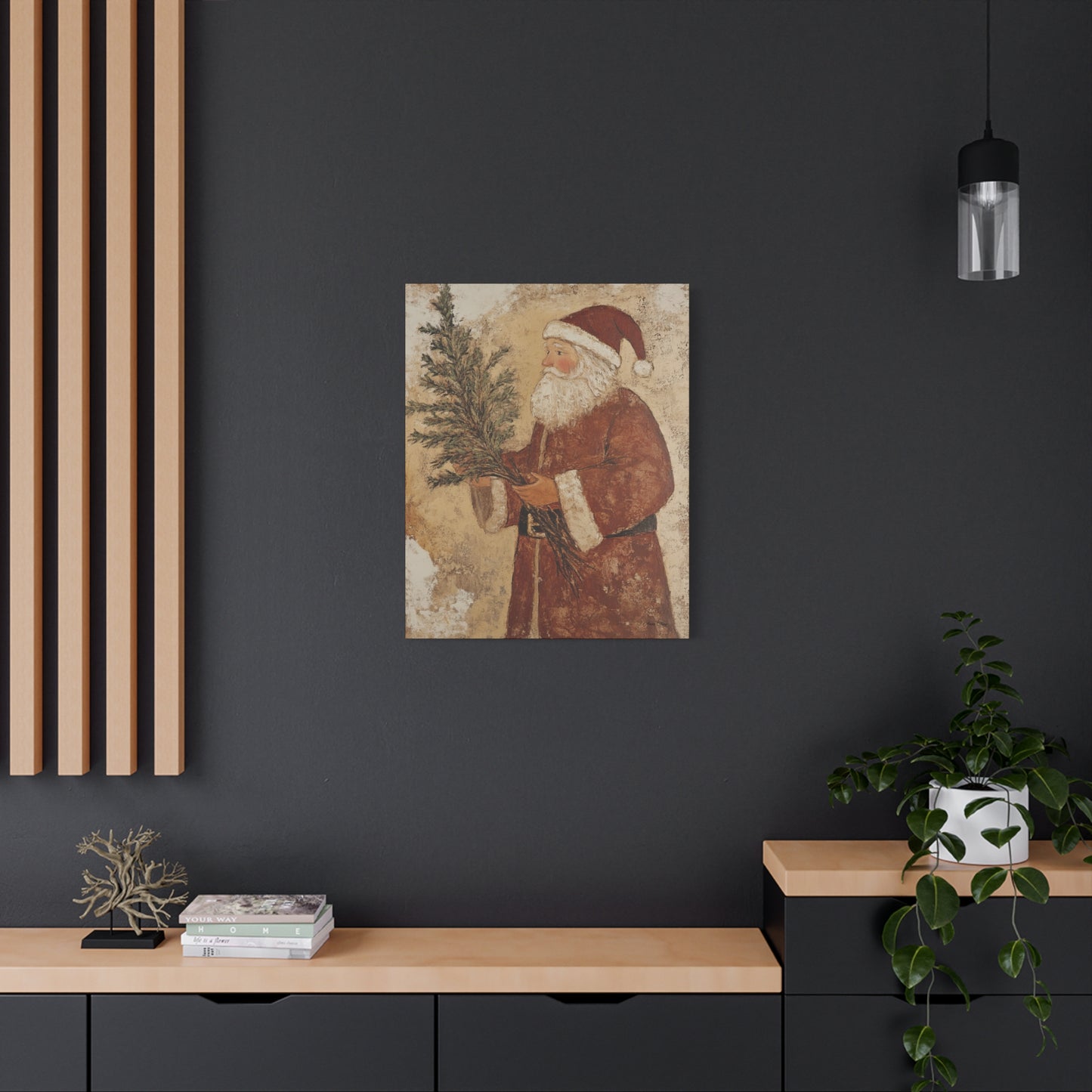 Grunge Classic Santa Matte Canvas, Stretched, 1.25"