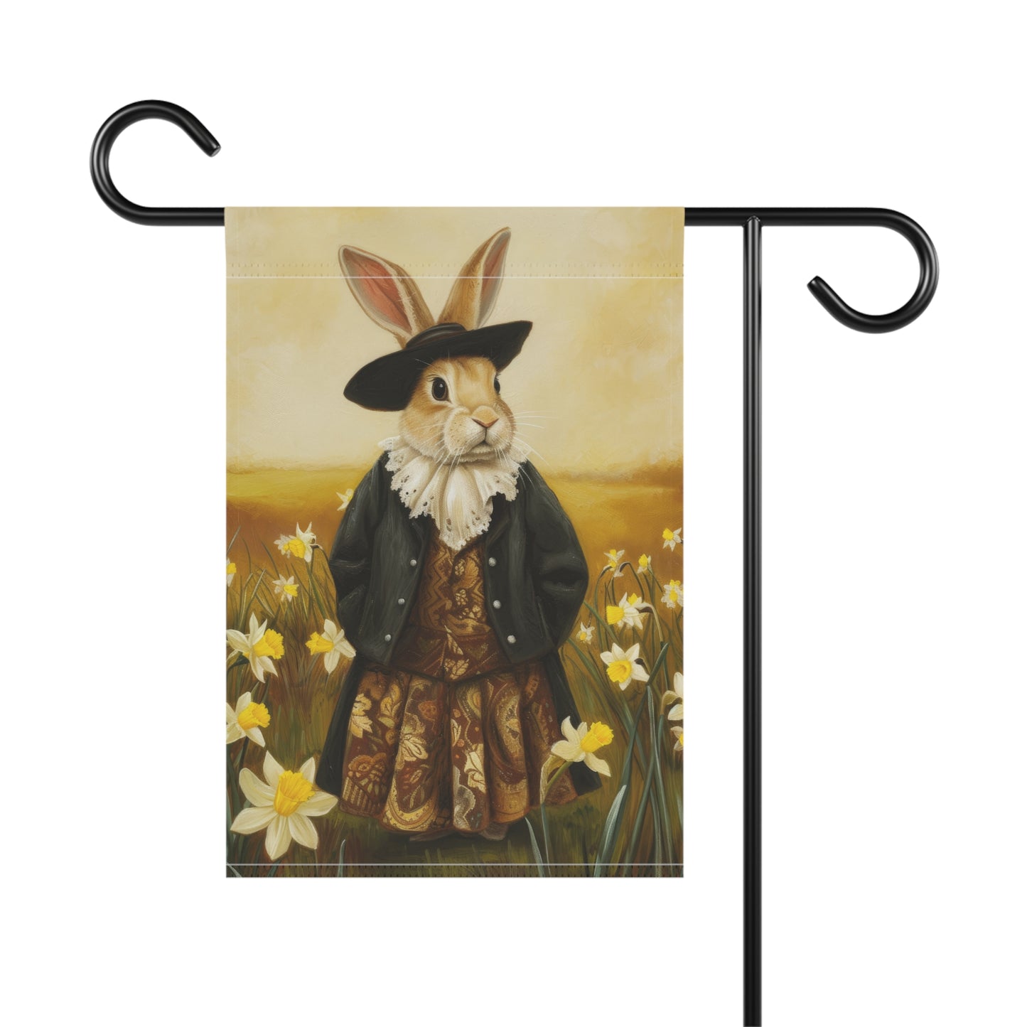 Whimsical Rabbit Garden Banner - Spring Decor