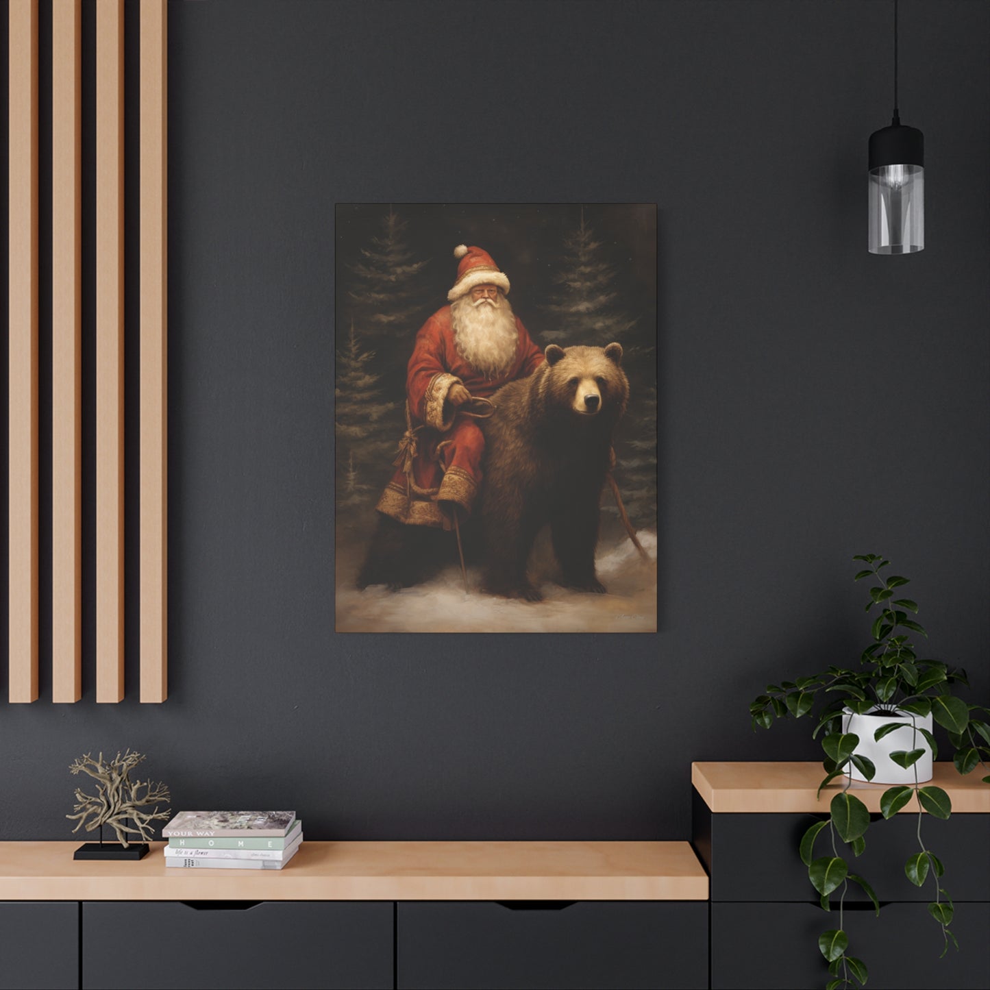 Northwoods Santa Matte Canvas, Stretched, 1.25"