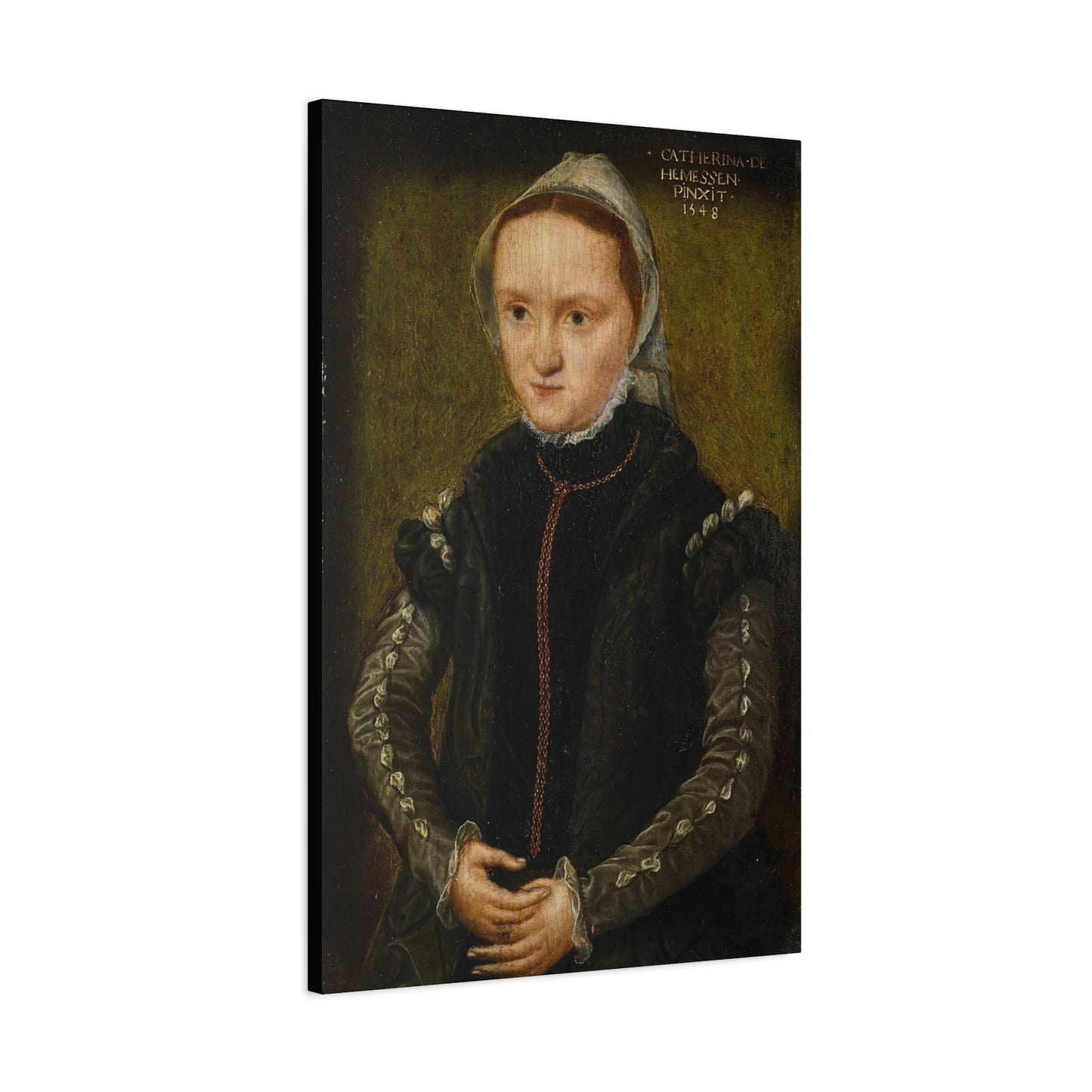 Elegant Stretched Canvas Art Print, Antique Reproduction Portrait Decor