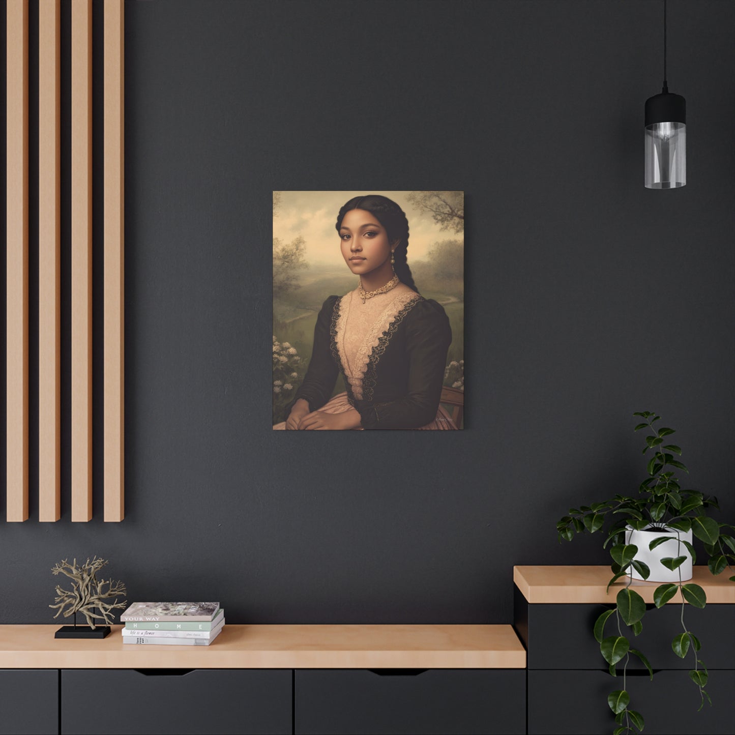 Elegant Stretched Canvas Print of Portrait Art, Vintage Home Decor, Wall Art for Living Room, Gift for Art Lovers, Timeless Design