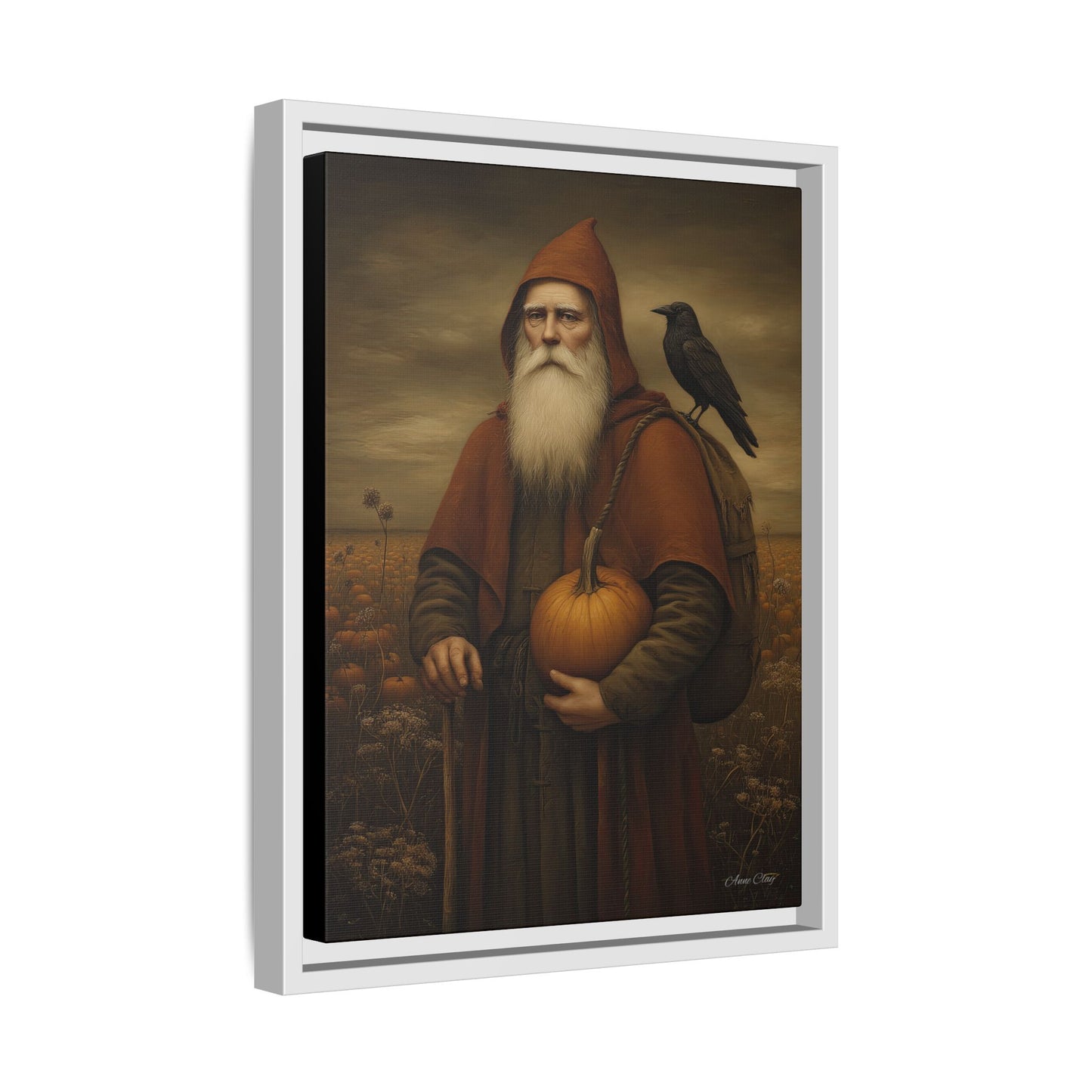 Framed Autumn Canvas Art, Fall Decor for Home, Harvest Wall Art, Thanksgiving Gift, Rustic Nature Painting