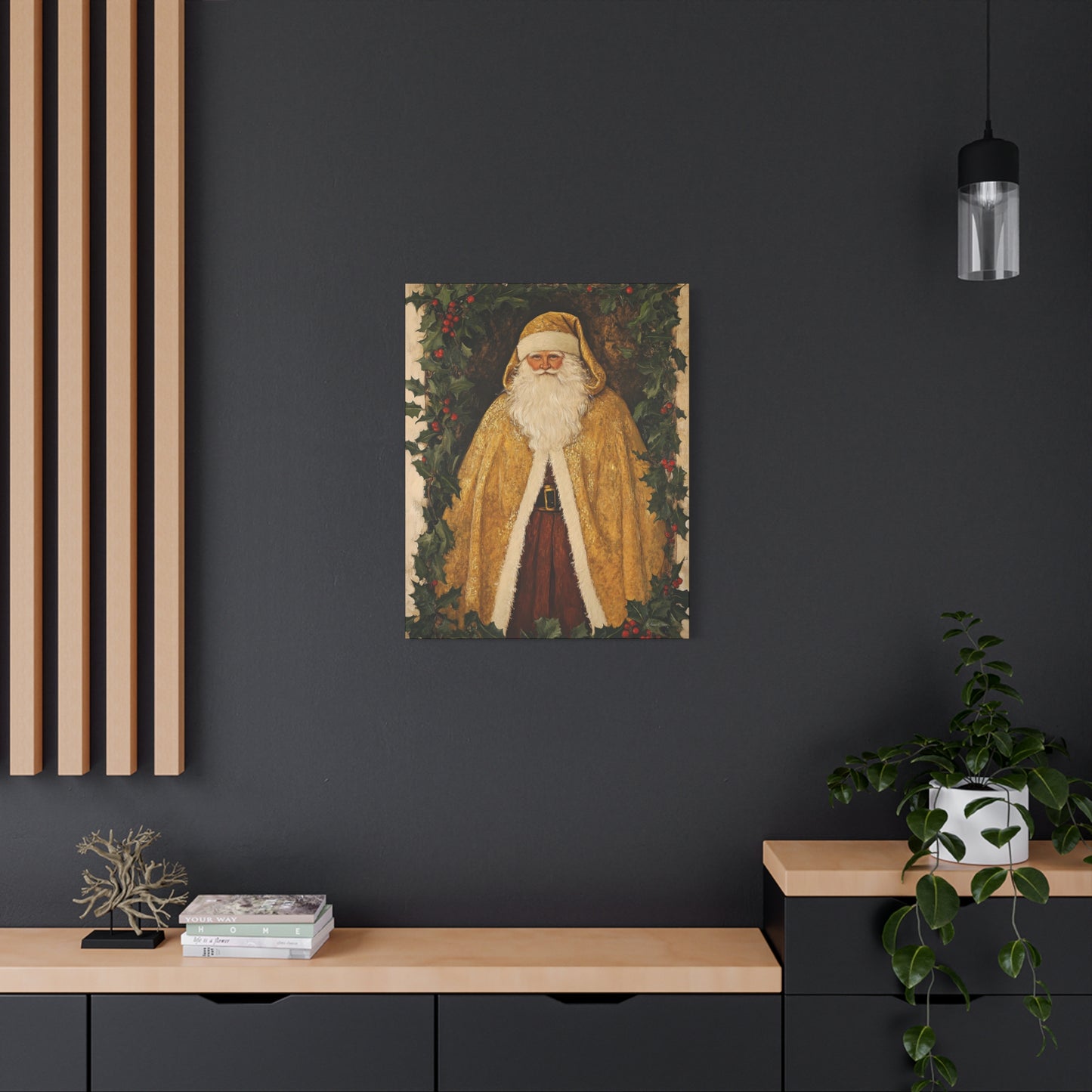 Golden Furry Santa Matte Canvas, Stretched, 1.25"