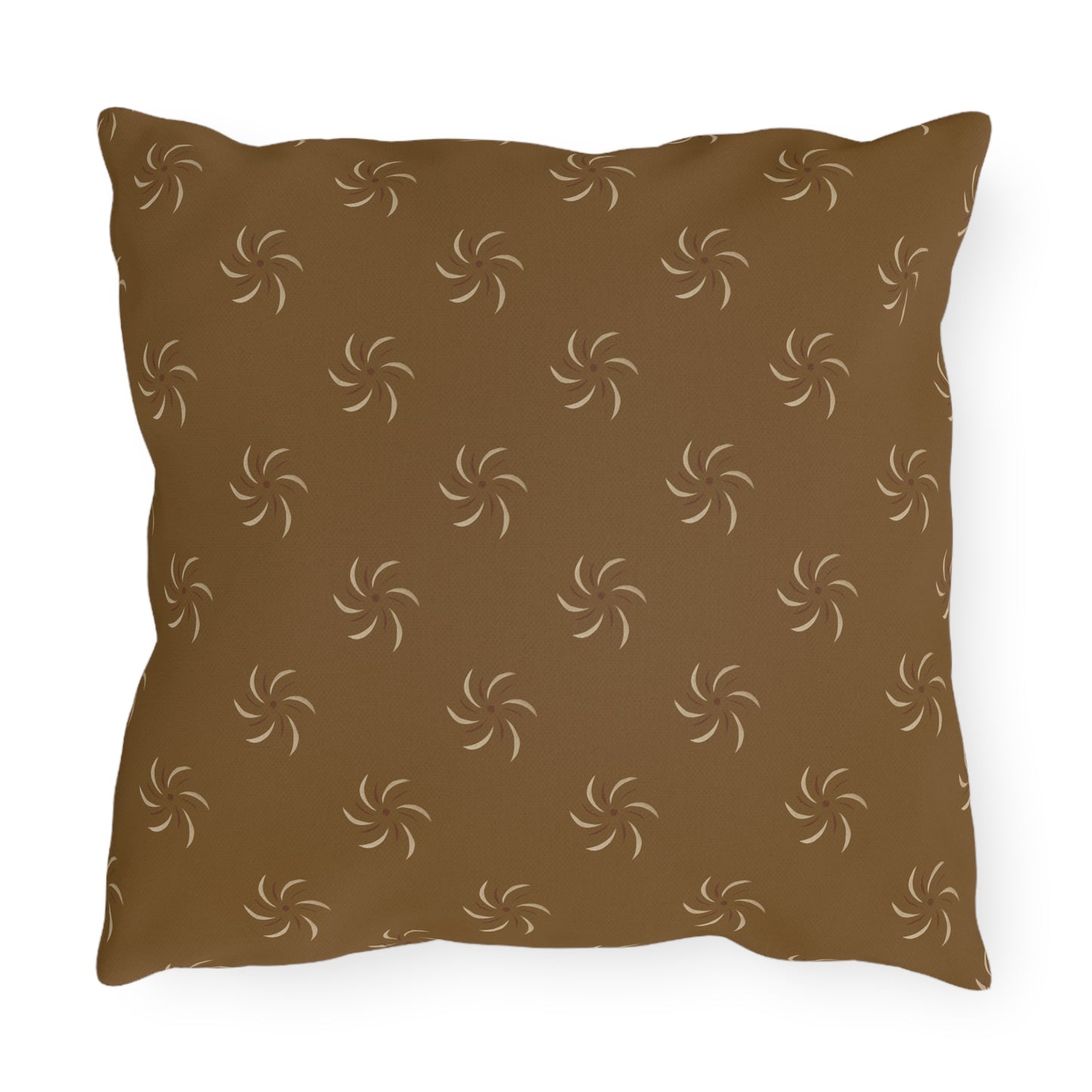 Boho Outdoor Throw Pillow - Earthy Twirl Design for Patio & Garden Decor