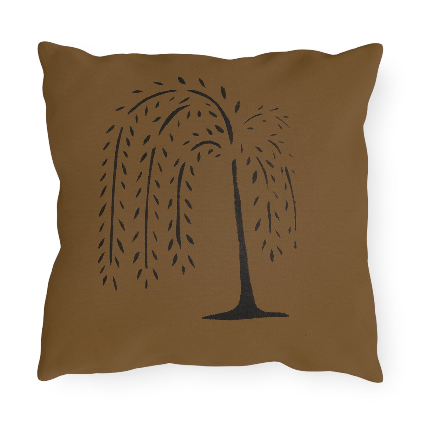 Willow Black on Dark Gold Outdoor Pillows