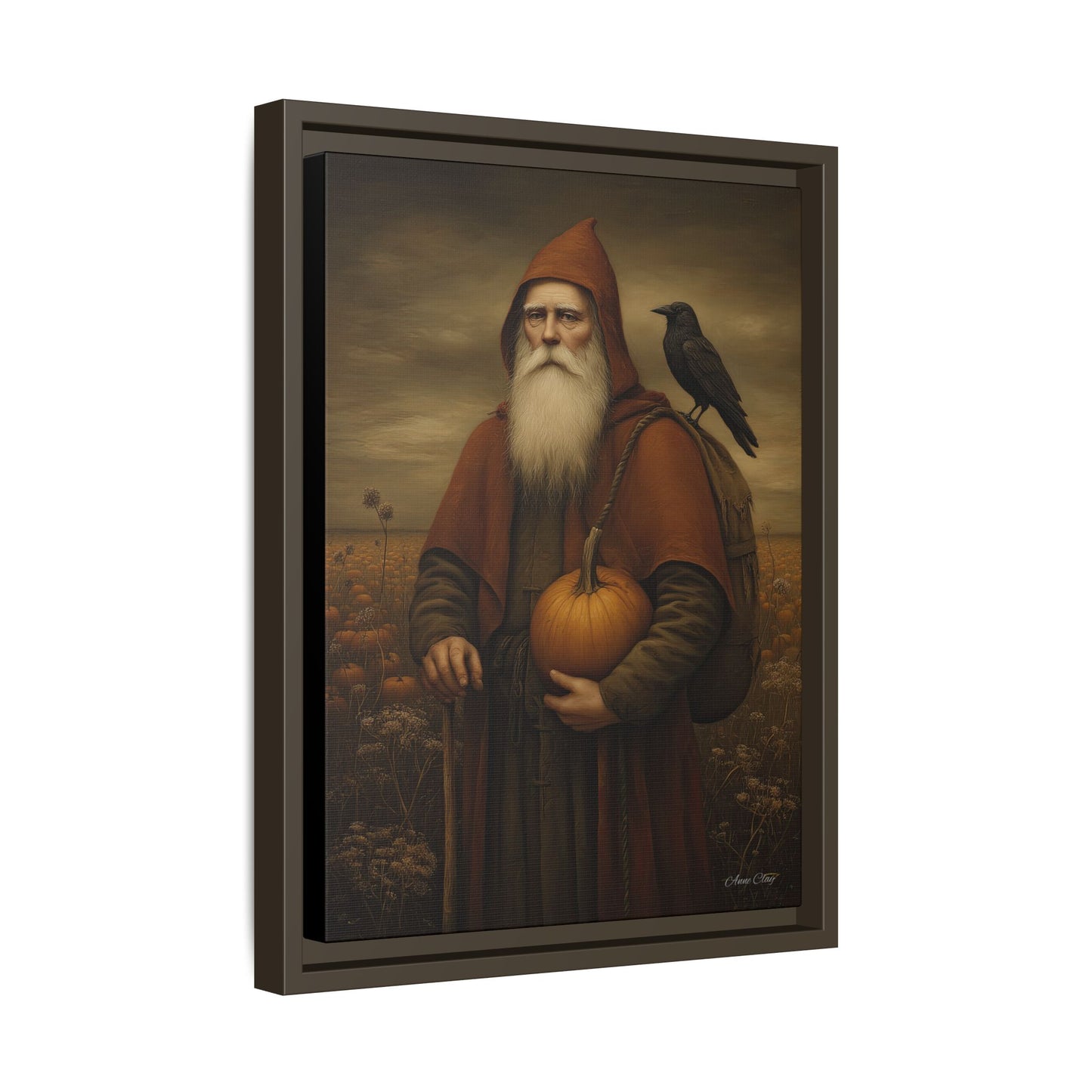 Framed Autumn Canvas Art, Fall Decor for Home, Harvest Wall Art, Thanksgiving Gift, Rustic Nature Painting