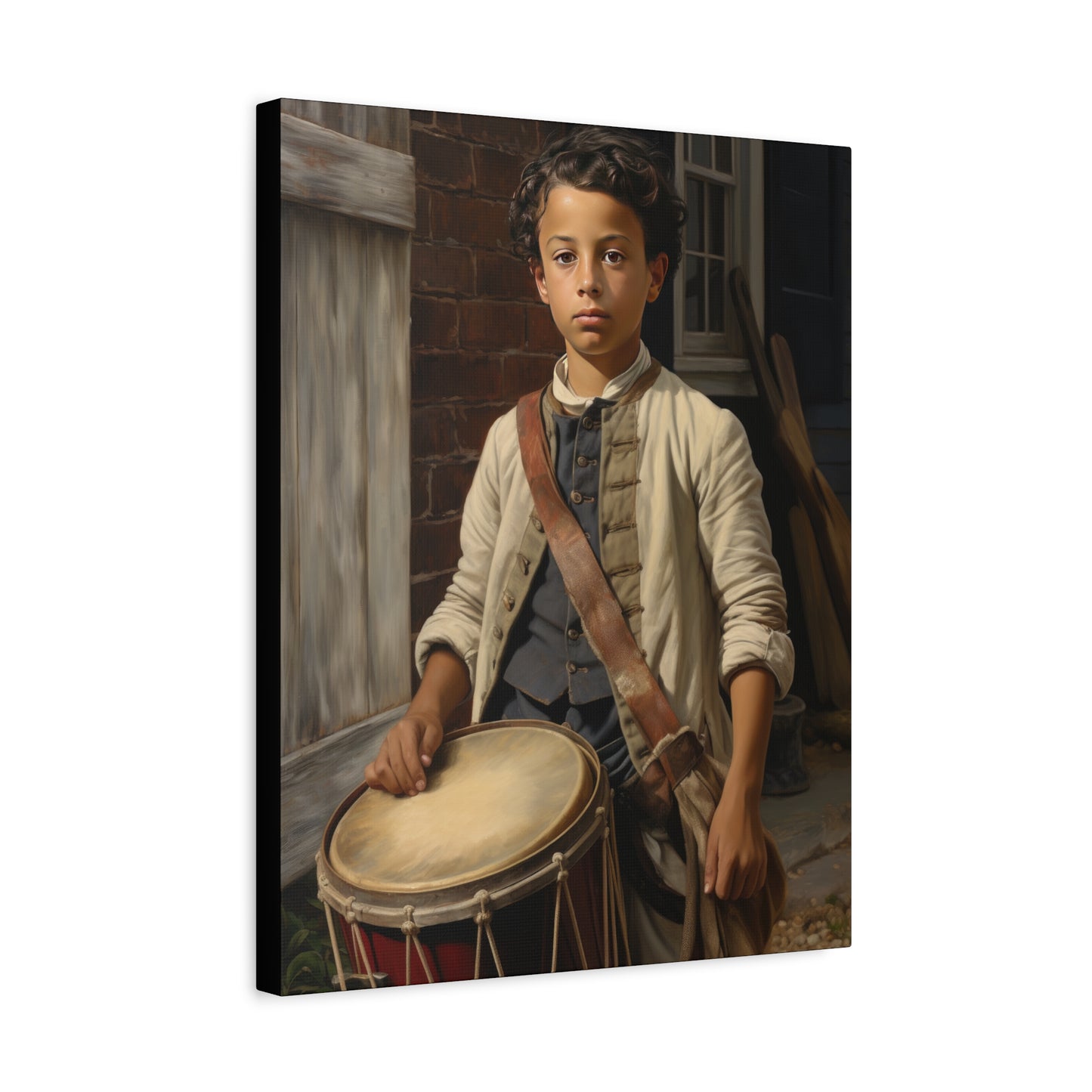 Historic Drummer Boy Matte Canvas Wall Art - 1.25" Stretched Print for Home Decor