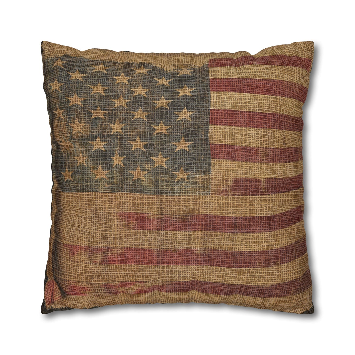 Grungy Flag Square Poly Canvas Pillowcase