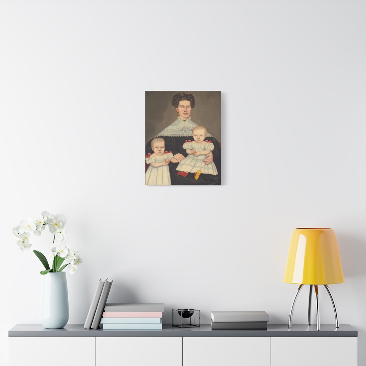 Mrs. Paul Smith Palmer Vintage Family Canvas Art - Classic Portrait of Mother and Twins