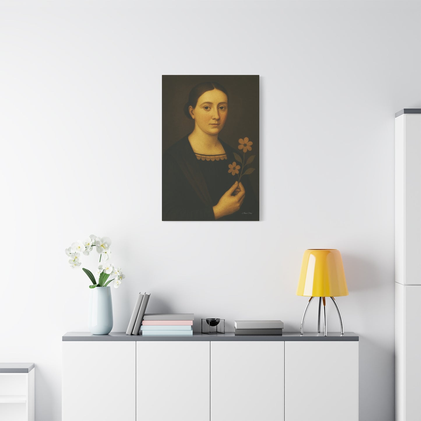 Artistic Canvas Wall Art, Floral Portrait, Home Decor, Gift for Art Lovers, Vintage Style, Wall Decor