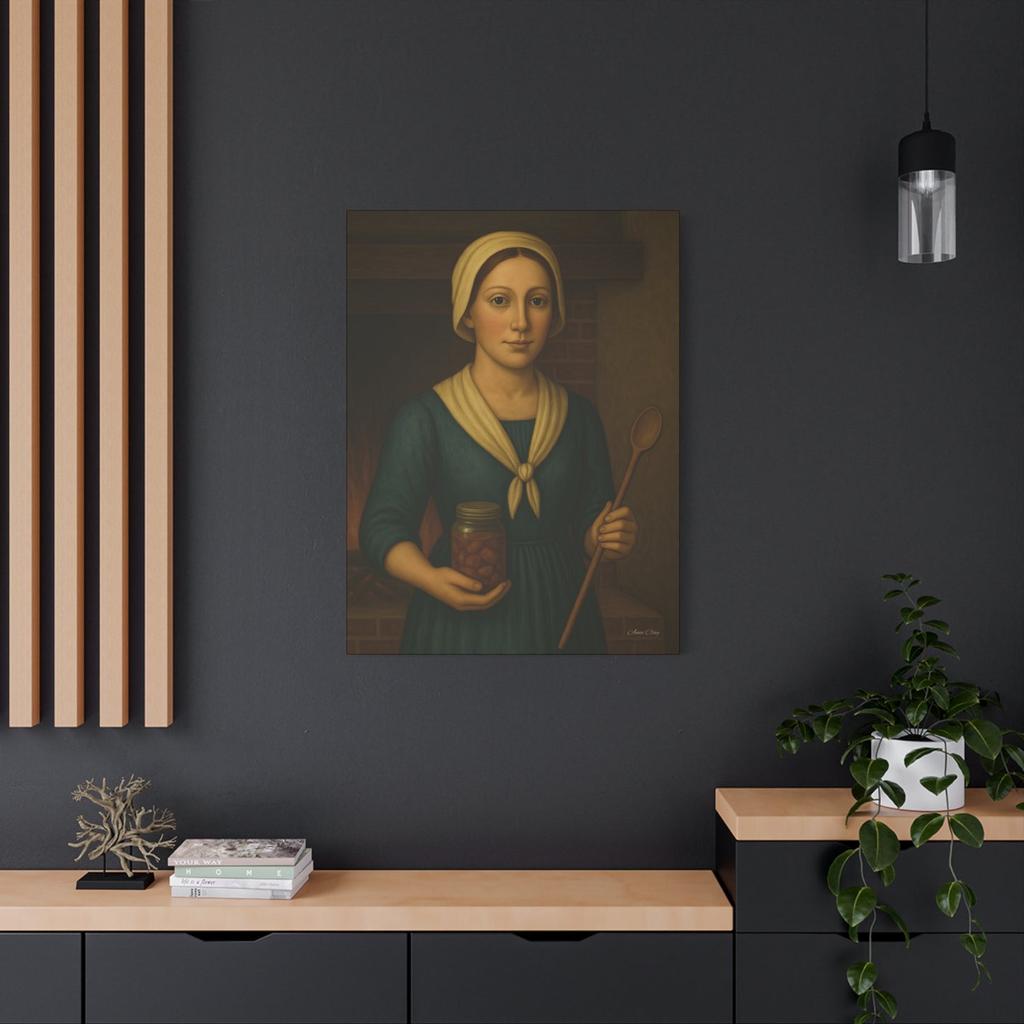 Canning Day, Rustic Kitchen Wall Art | Farmhouse Decor | Vintage Lady Canvas Print | Gift for Cooks | Kitchen Wall Hanging | Home Decor
