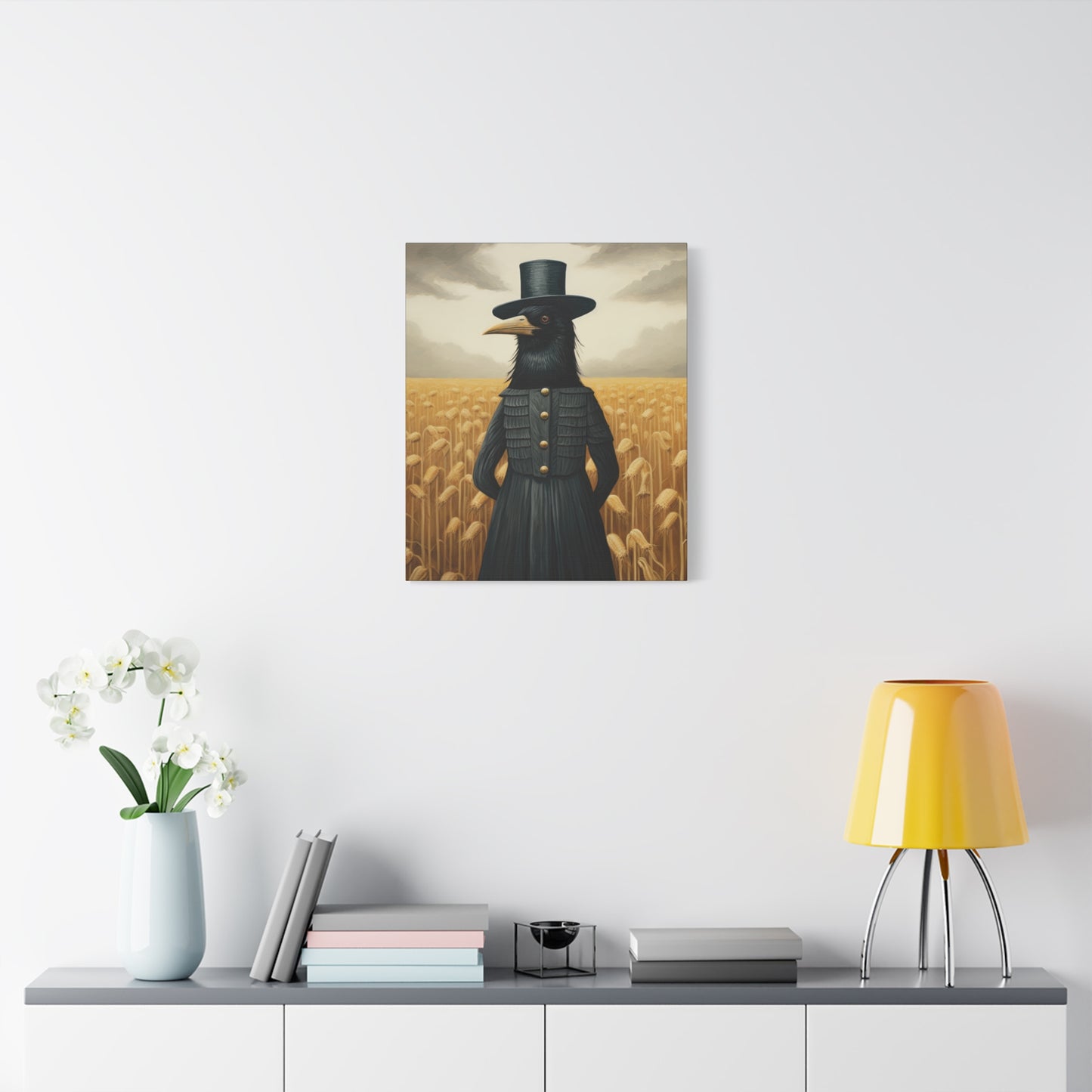 Proper Crow Mysterious Crow Art Canvas - Stretched Matte Wall Decor