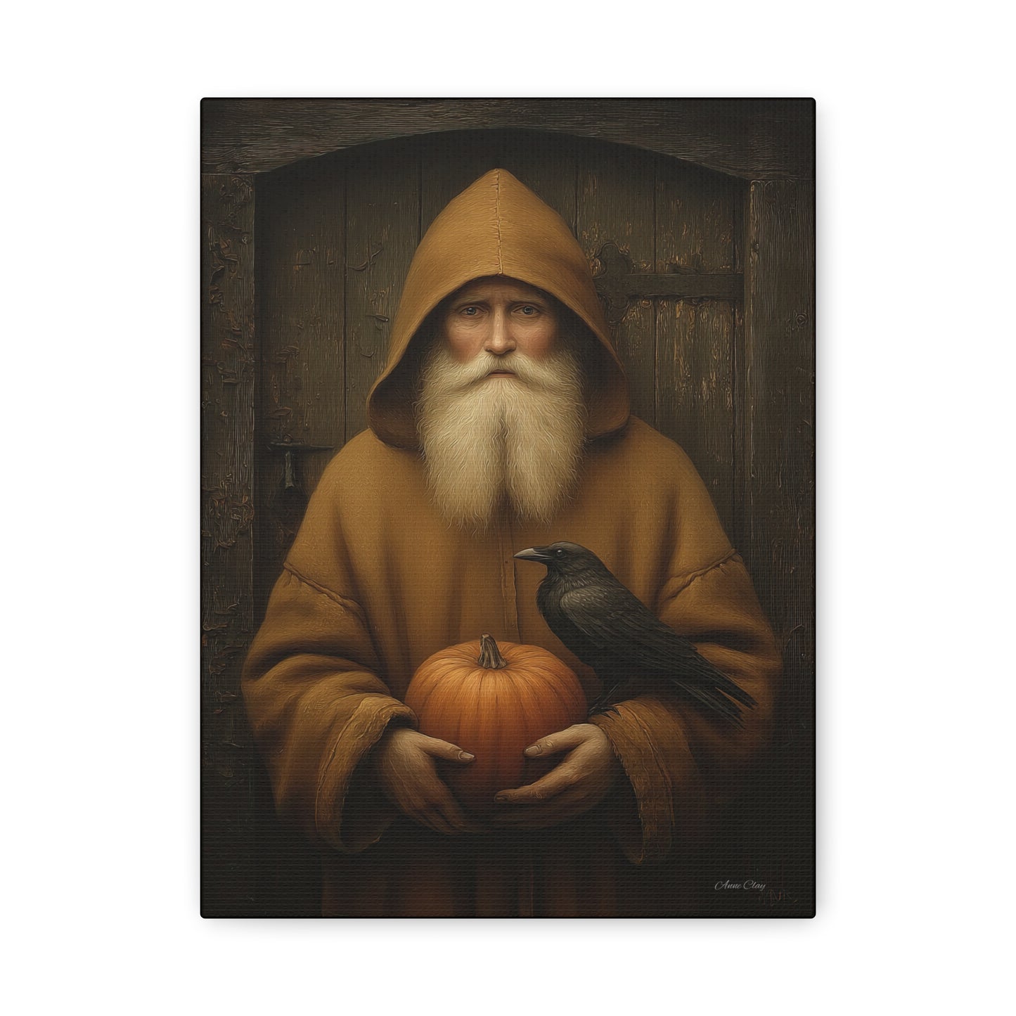 Mystical Fall Canvas Art, Pumpkin Decor, Autumn Wall Art, Halloween Home Decor, Spiritual Artwork, Living Room Decoration
