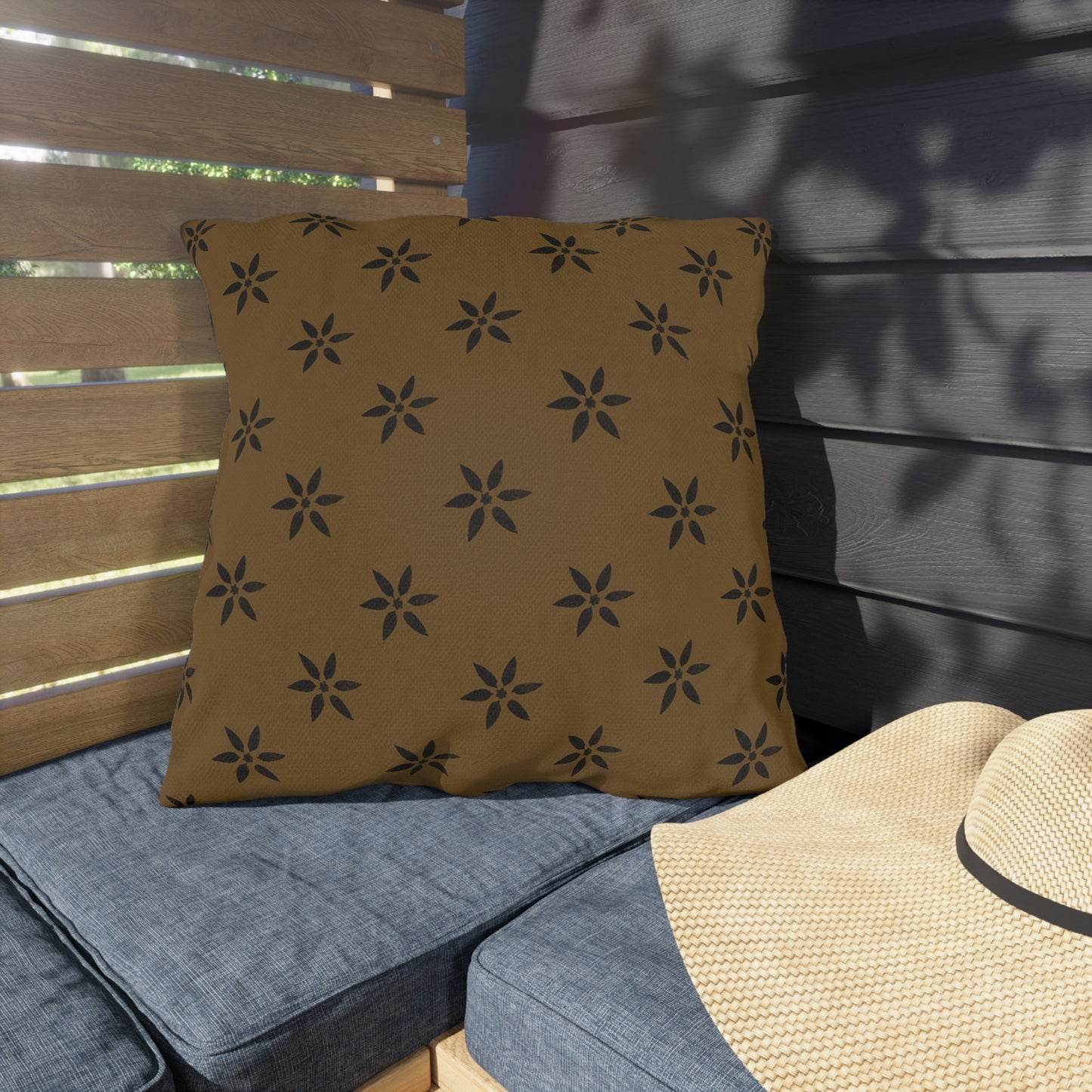 Black Petl on Deep Gold Outdoor Pillows