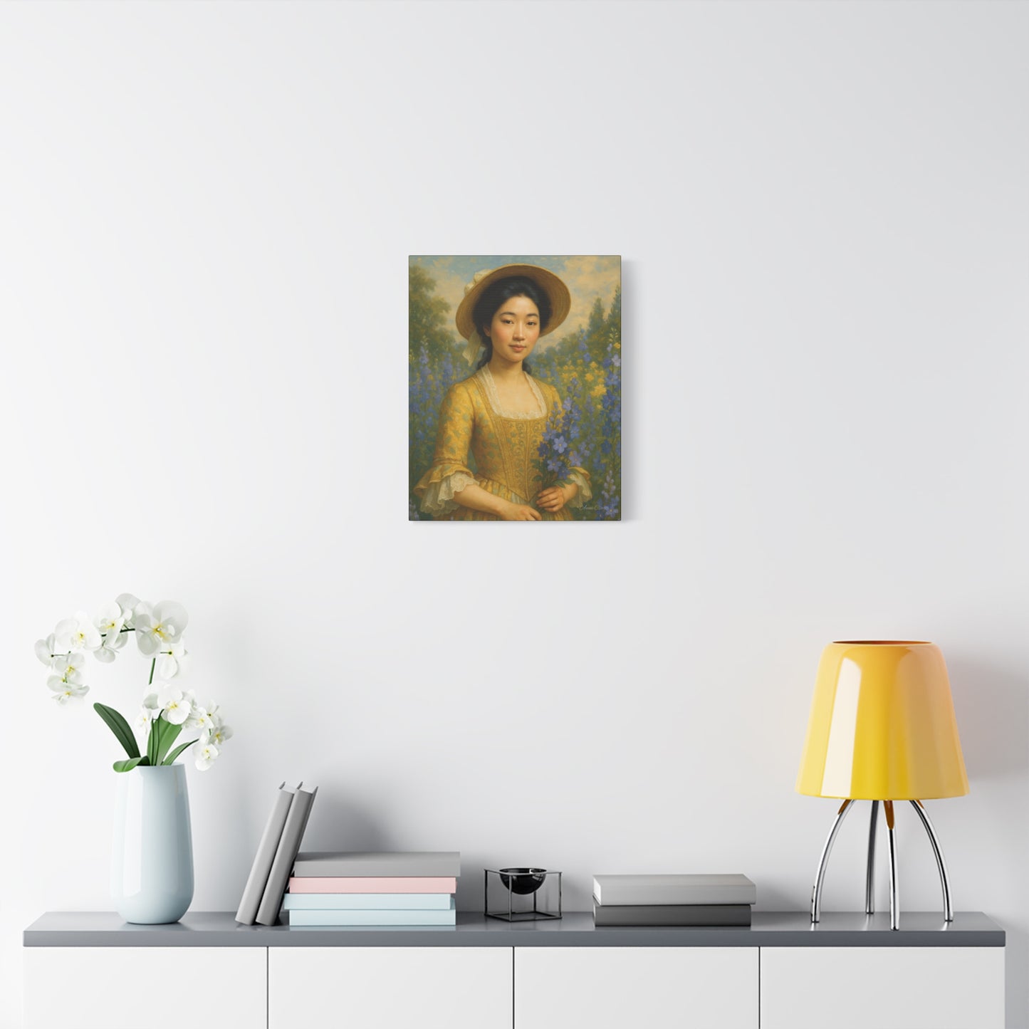 Floral Portrait Canvas, Vintage Art Print, Elegant Home Decor, Gift for Art Lovers, Wall Art for Living Room