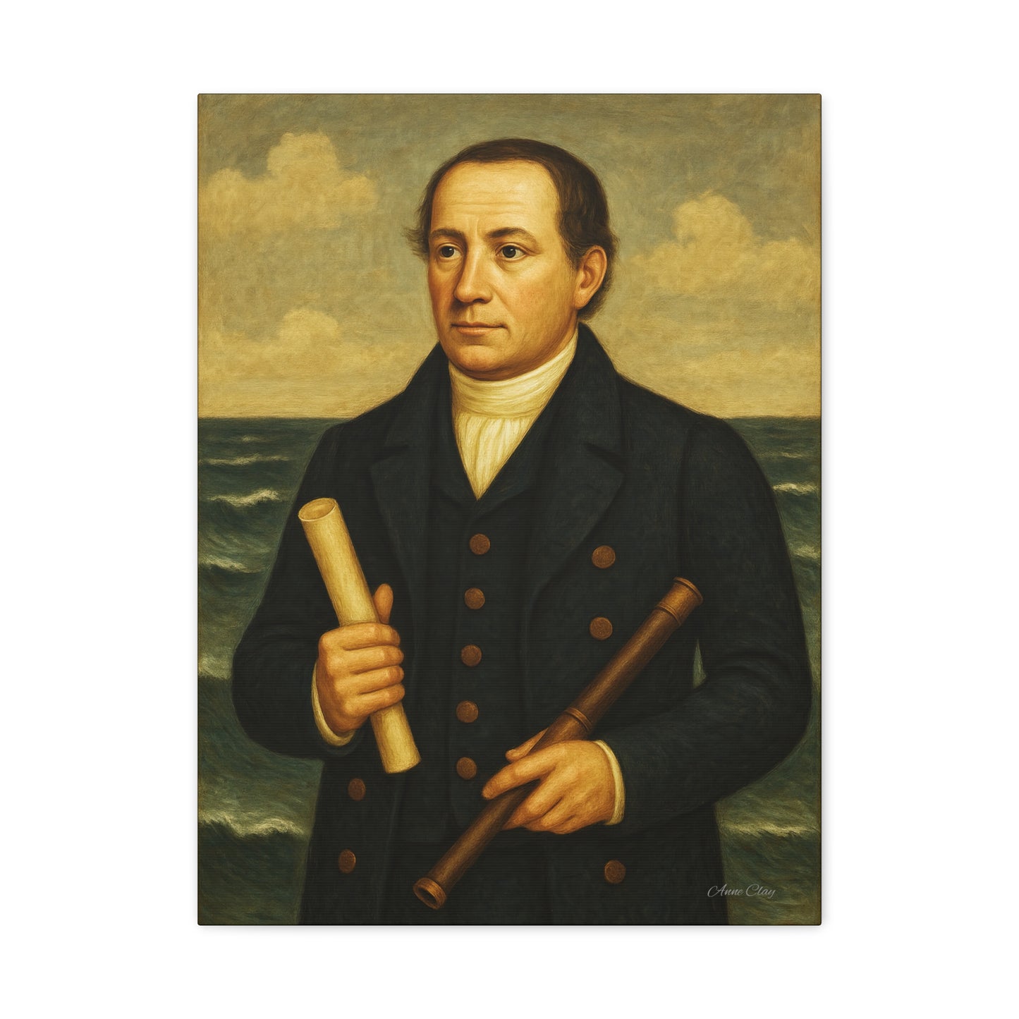 Nautical Portrait Canvas Art Print, Wall Art, Historic Decor, Maritime Home Decor, Gift for Nautical Lovers