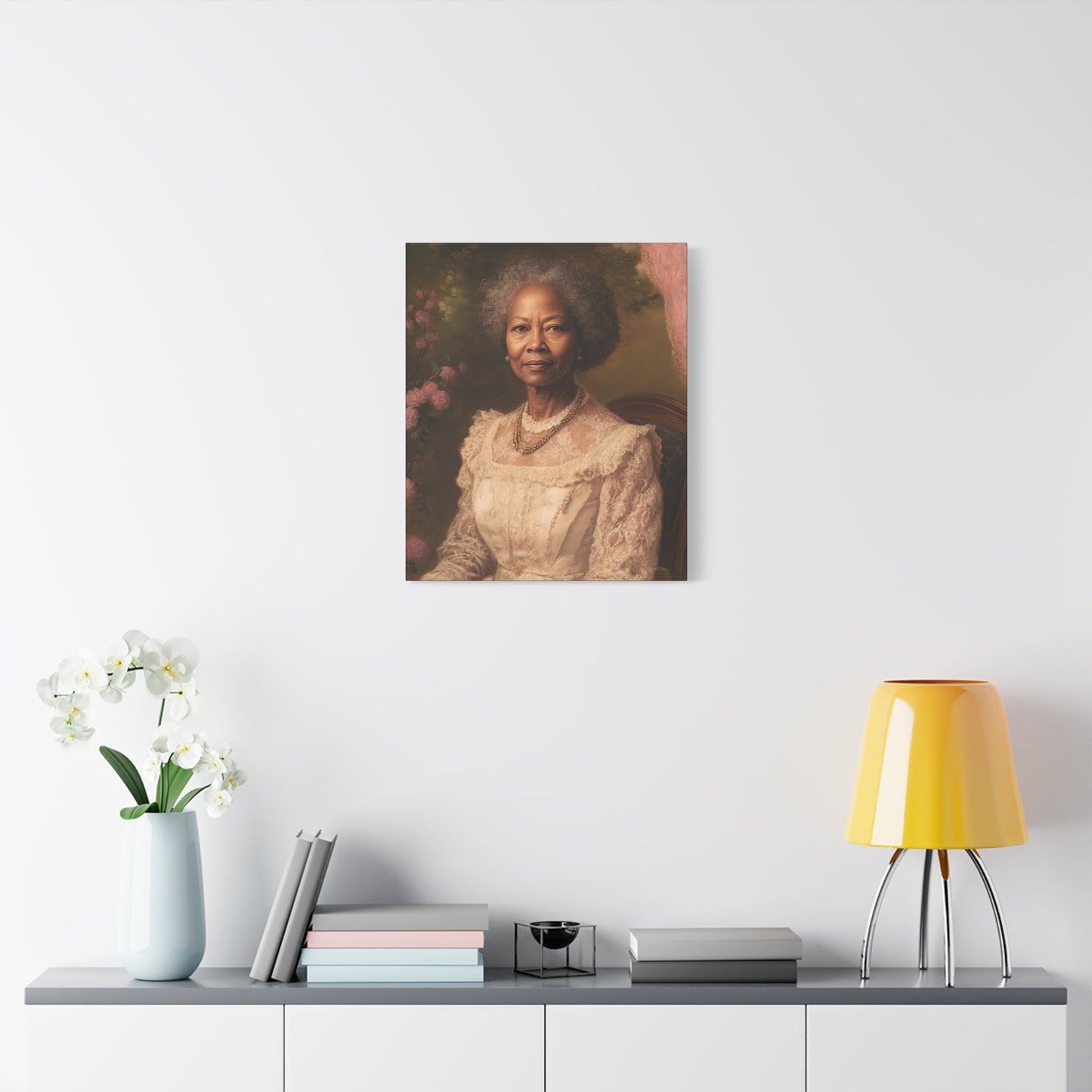 Elegant Canvas Wall Art, Vintage Portrait, Home Decor, Gift for Art Lovers, Bohemian Style, Heritage Art