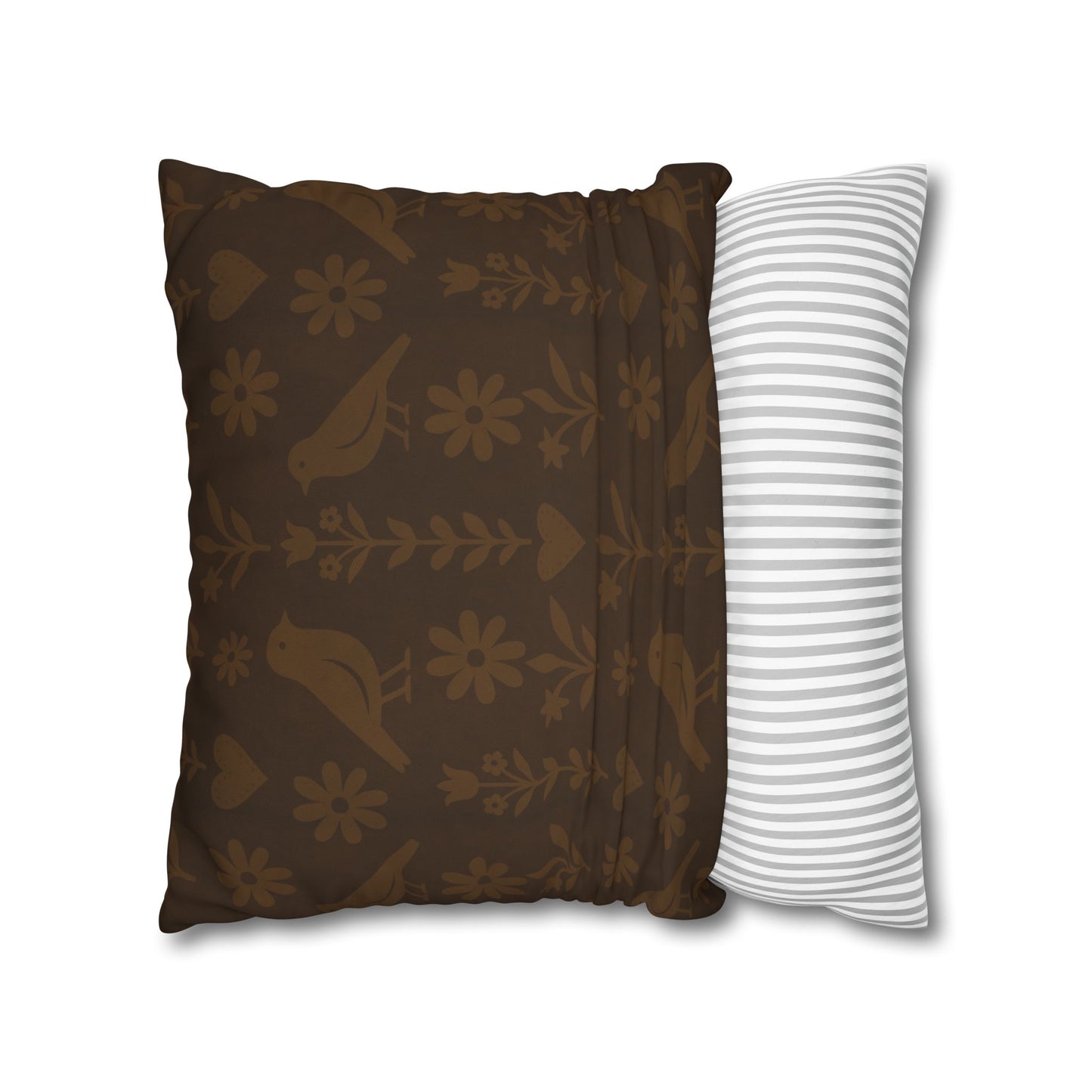 Bohemian Bird Pattern Pillowcase - Cozy Home Decor, Vintage Accent, Gift for Bird Lovers, Rustic Living Room, Nature Inspired