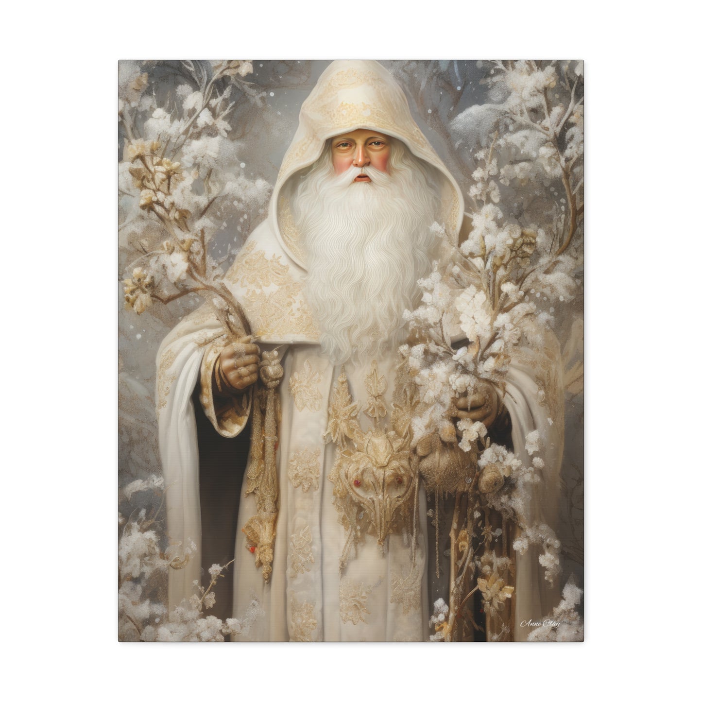 Winter White Santa Matte Canvas, Stretched, 1.25"