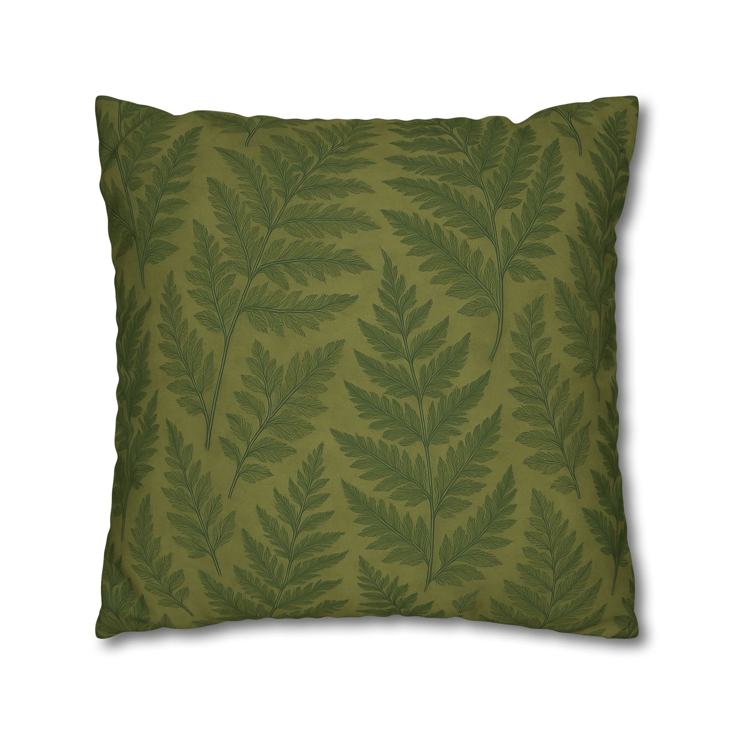 Fern Pattern Nature-Inspired Accent, Green Leaf Pillowcase, Gifts for Plant Lovers