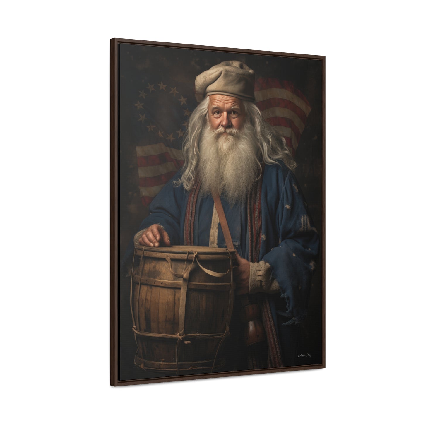 Framed Americana Santa Gallery Canvas Wraps, Vertical Frame