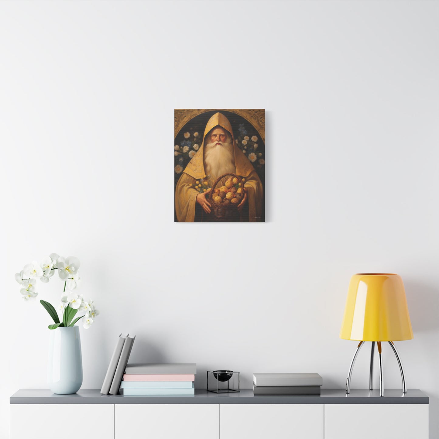 Easter Basket Santa Matte Canvas, Stretched, 1.25"
