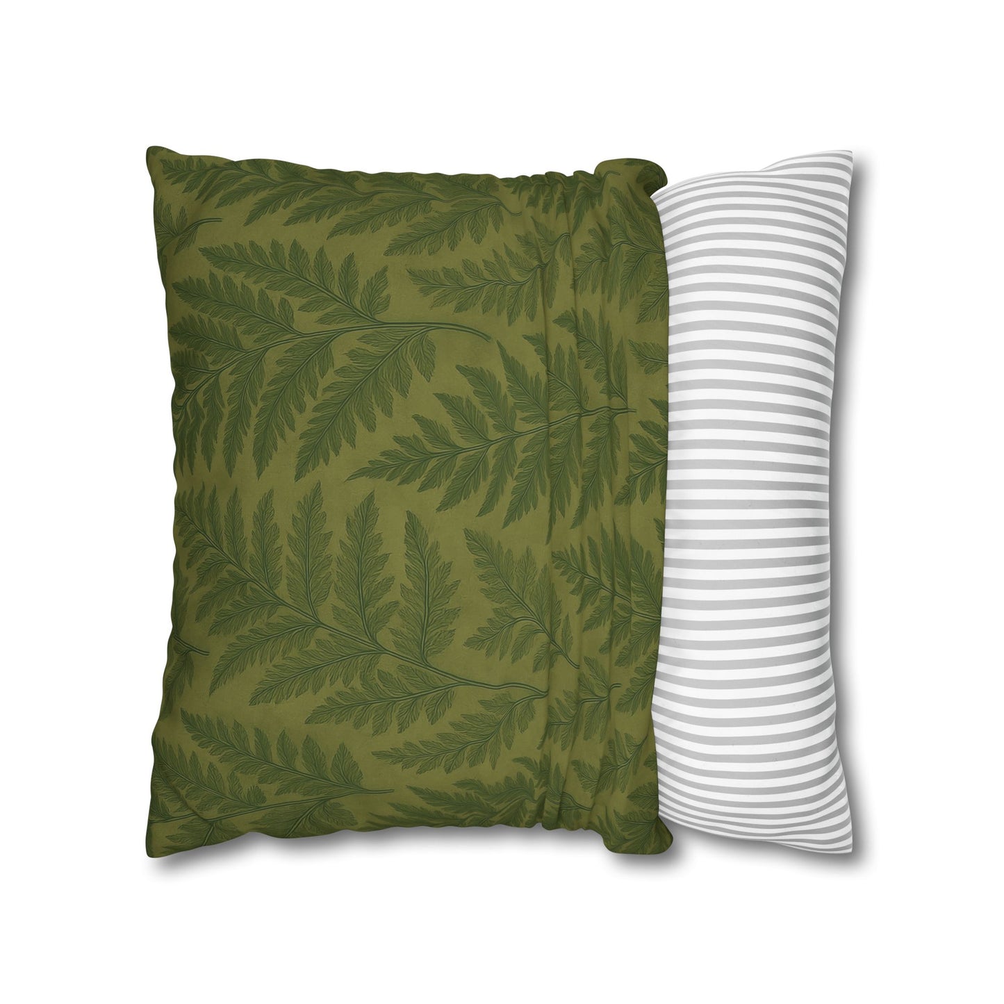Fern Pattern Nature-Inspired Accent, Green Leaf Pillowcase, Gifts for Plant Lovers