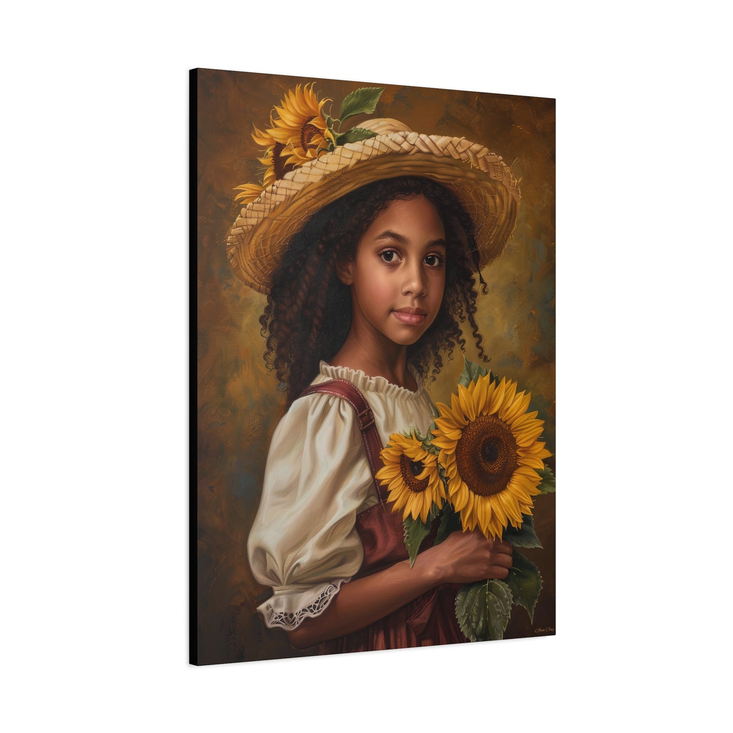 Suzie Sunflower Matte Canvas, Stretched, 1.25"