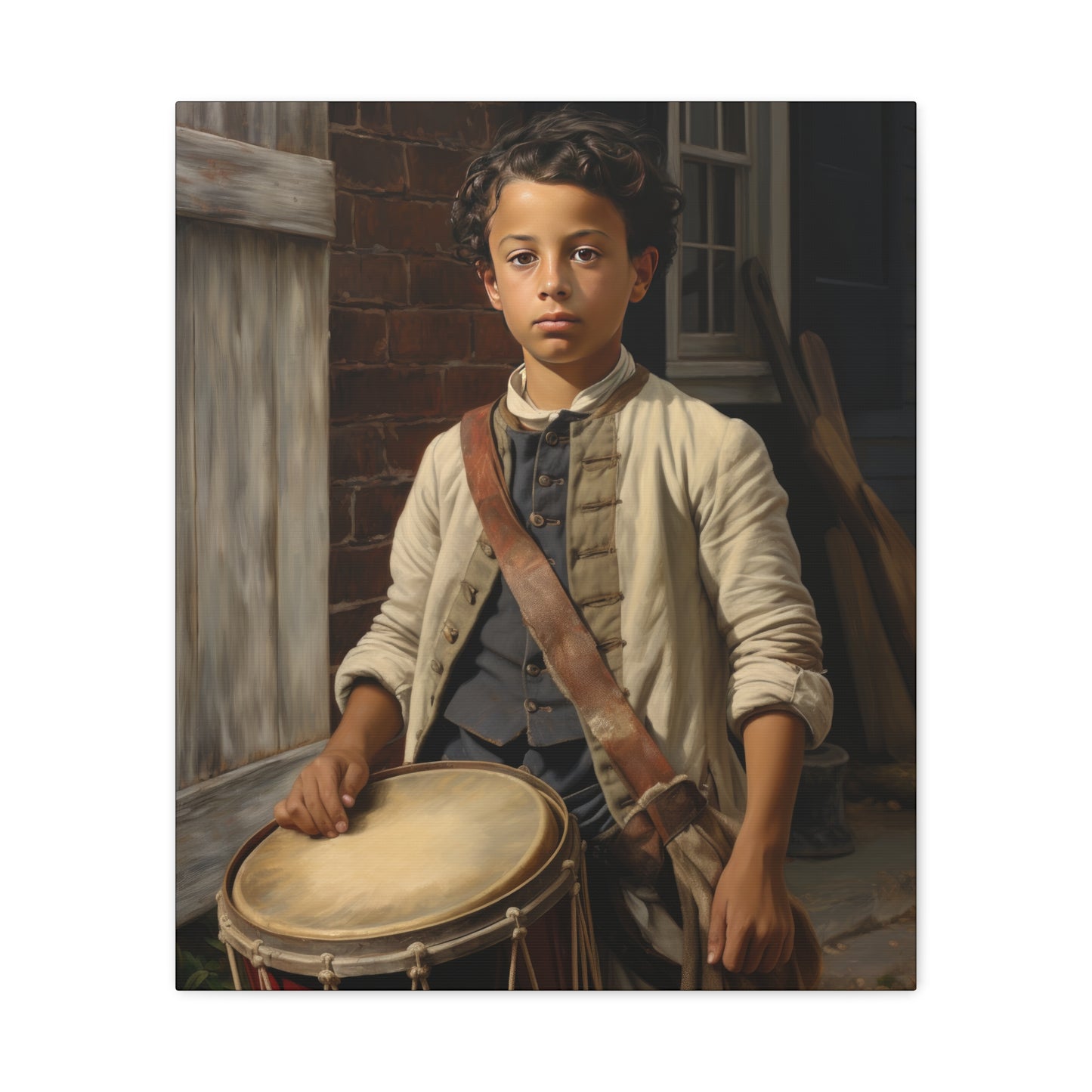Historic Drummer Boy Matte Canvas Wall Art - 1.25" Stretched Print for Home Decor