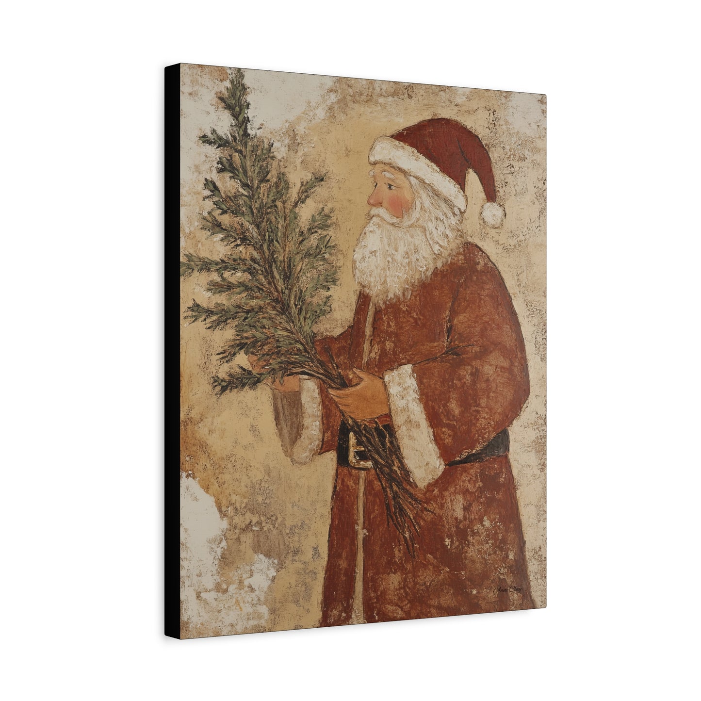 Grunge Classic Santa Matte Canvas, Stretched, 1.25"