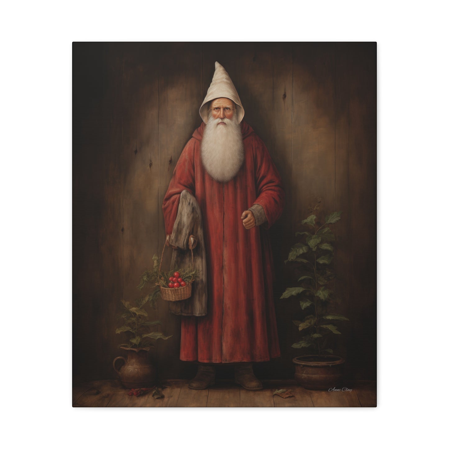 Botanical Santa Matte Canvas, Stretched, 1.25"