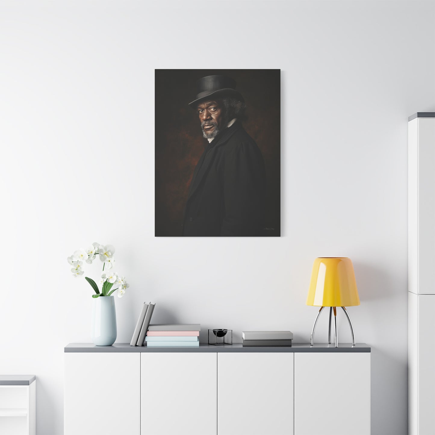 Frederick Elegant Stretched Canvas Art - Iconic Portrait on Matte Finish
