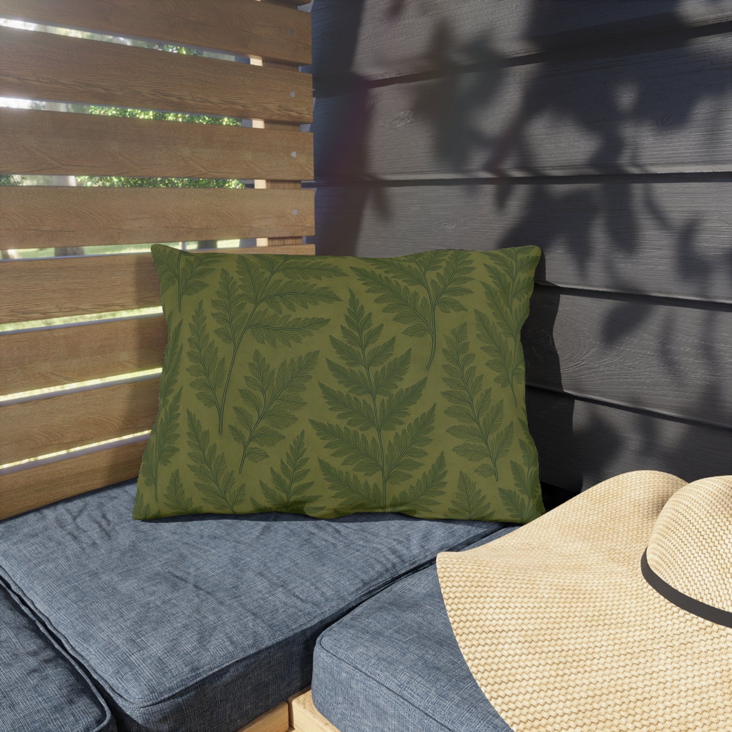 Outdoor Fern Print Pillows - Eco-Friendly Garden Decor, Patio Cushions, Home Accessories, Comfortable Seating, Nature-Inspired Decor