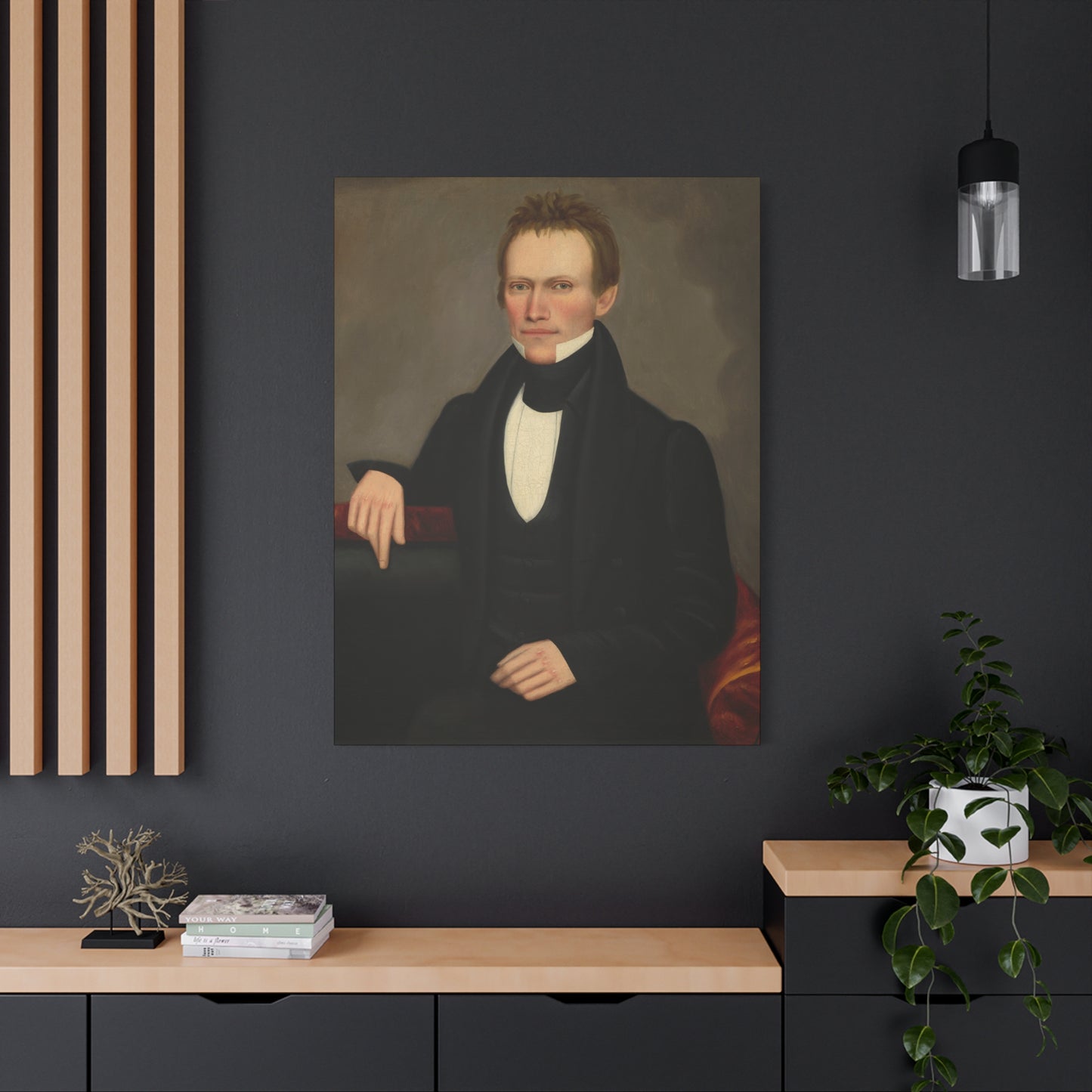 Early American Folk Art Man Classic Portrait Canvas Wall Art - Timeless Elegance for Home Decor