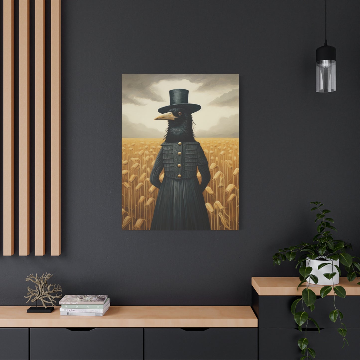 Proper Crow Mysterious Crow Art Canvas - Stretched Matte Wall Decor