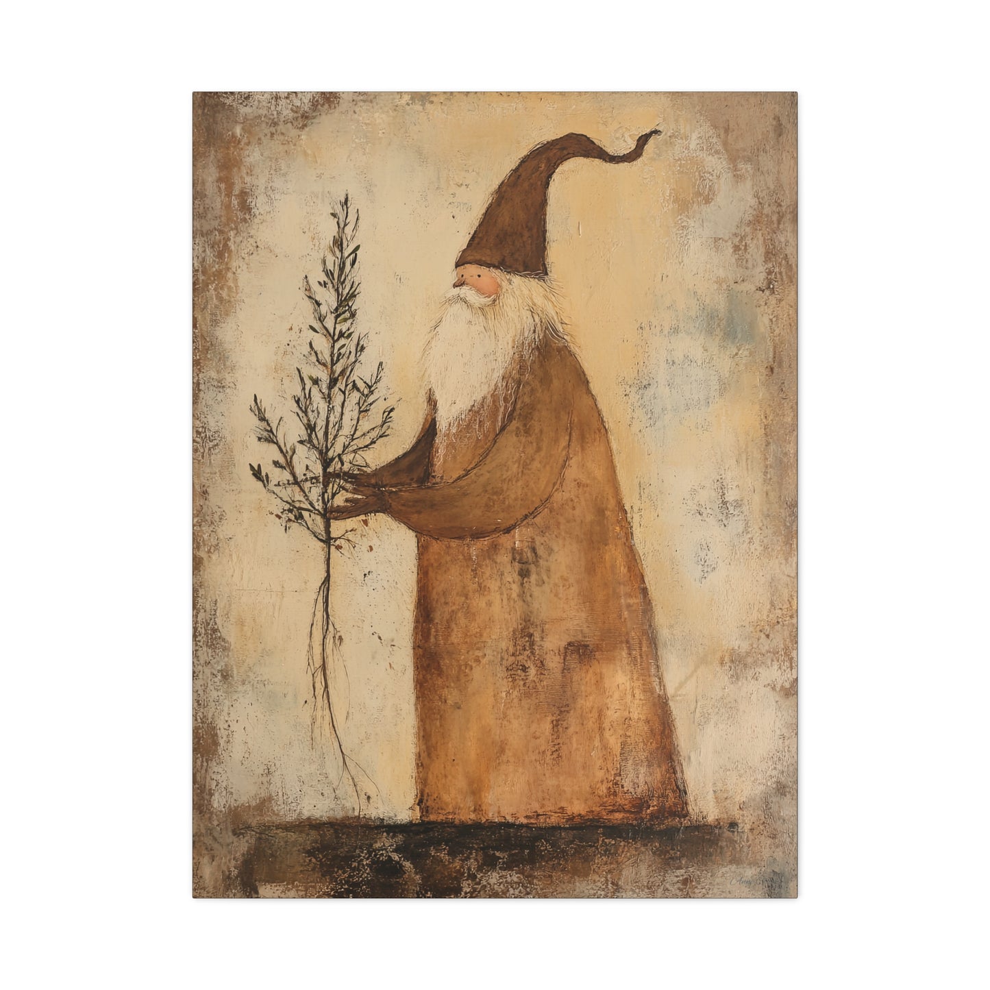 Grungy Earth Santa Matte Canvas, Stretched, 1.25"
