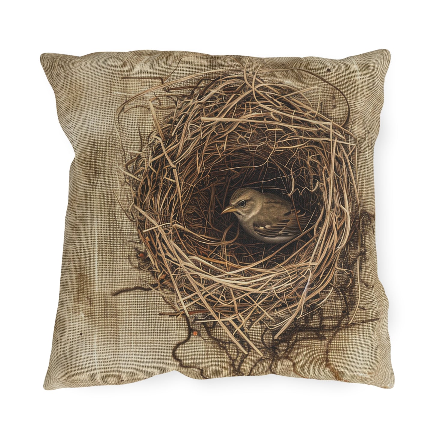 Bird in the Nest Outdoor Pillows