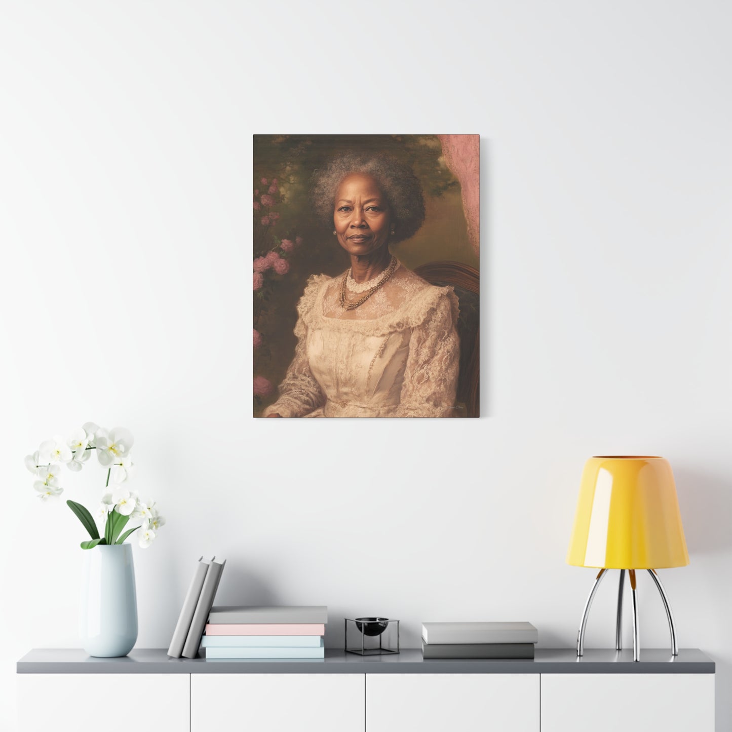 Elegant Canvas Wall Art, Vintage Portrait, Home Decor, Gift for Art Lovers, Bohemian Style, Heritage Art