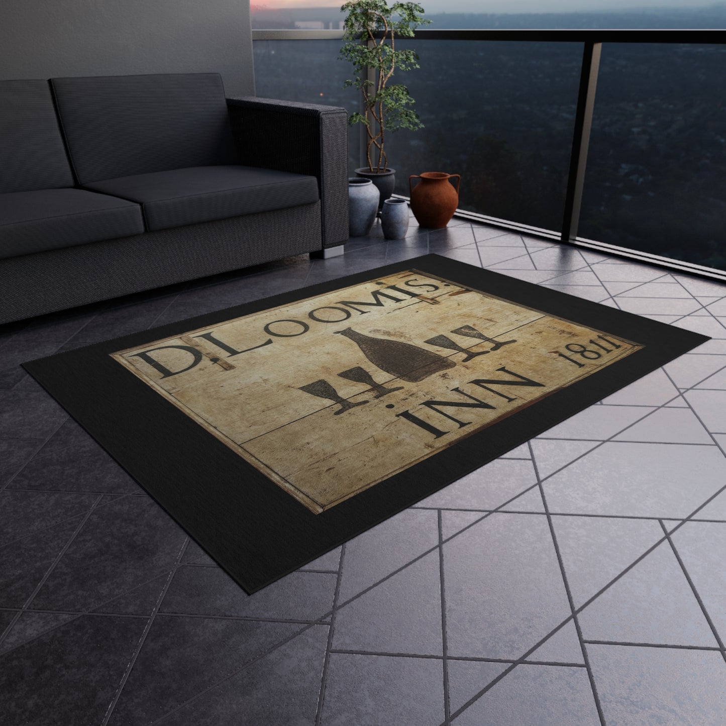 Vintage-Inspired Outdoor Rug for Patios and Decks