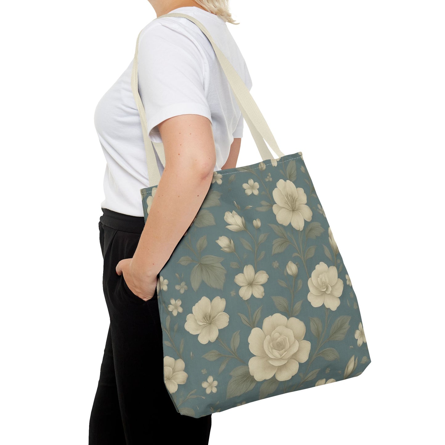 Floral Canvas Tote Bag - Ideal for Everyday Use, Beach Days, Gift for Her, Shopping, Eco-Friendly