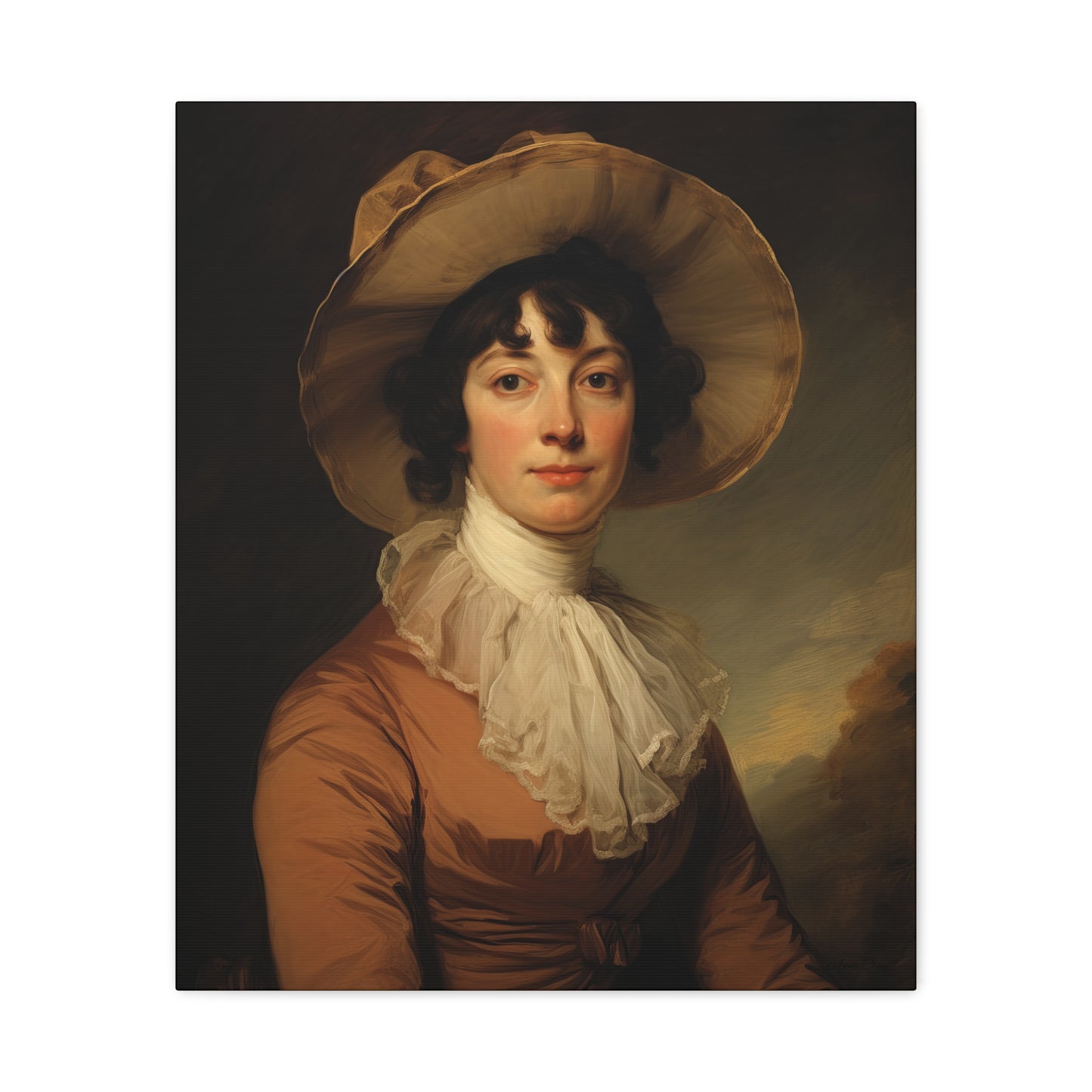 Miss Jane Early American Portrait Classic Portrait Matte Canvas Wall Art - Elegant Home Decor