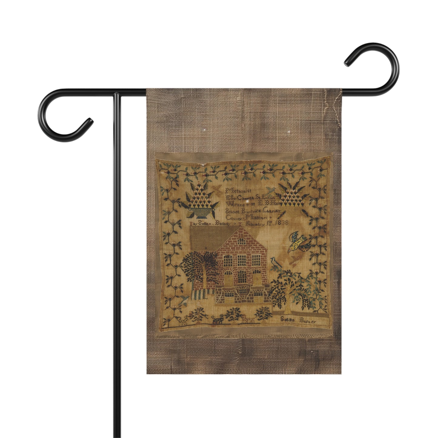 Gritty Prim Sampler Garden & House Banner
