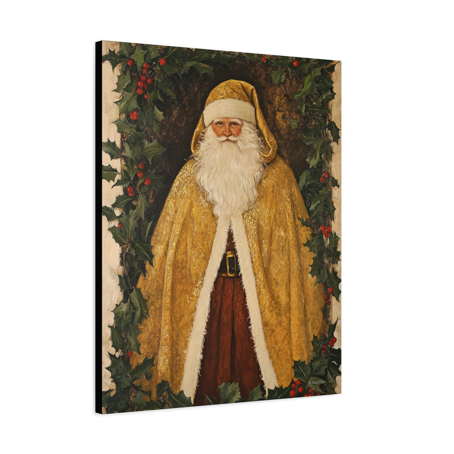 Golden Furry Santa Matte Canvas, Stretched, 1.25"