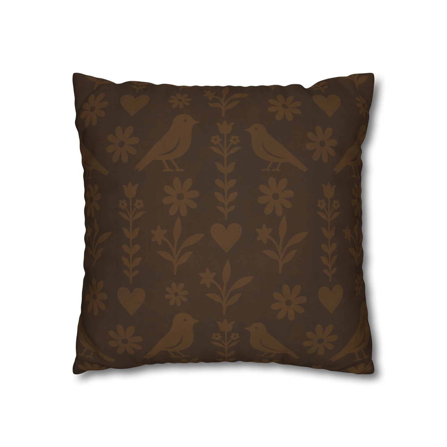 Bohemian Bird Pattern Pillowcase - Cozy Home Decor, Vintage Accent, Gift for Bird Lovers, Rustic Living Room, Nature Inspired