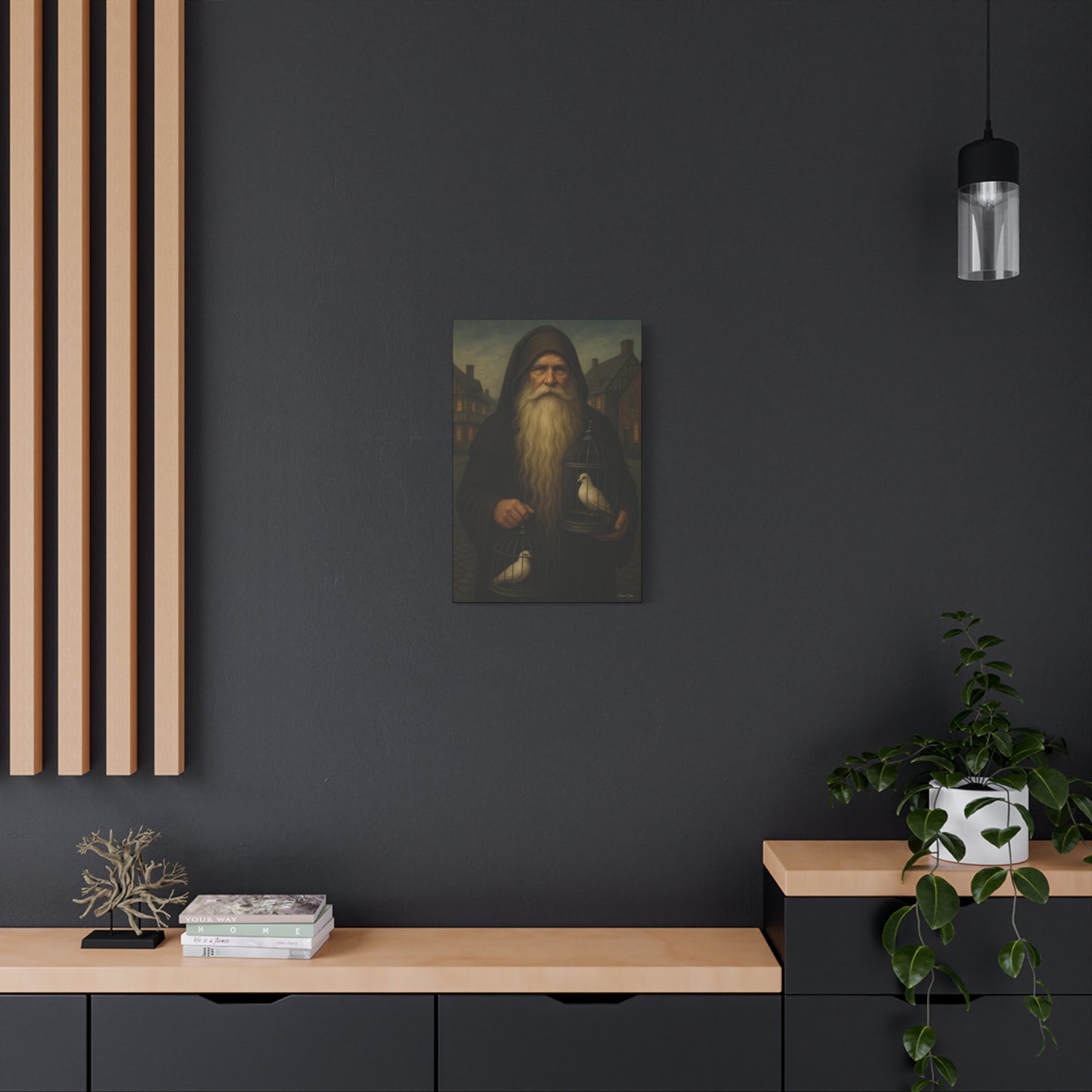 Peace Santa, Old World Colonial Wall Art Canvas, Large Print, Home Decor, Gift for Art Lovers, Christmas