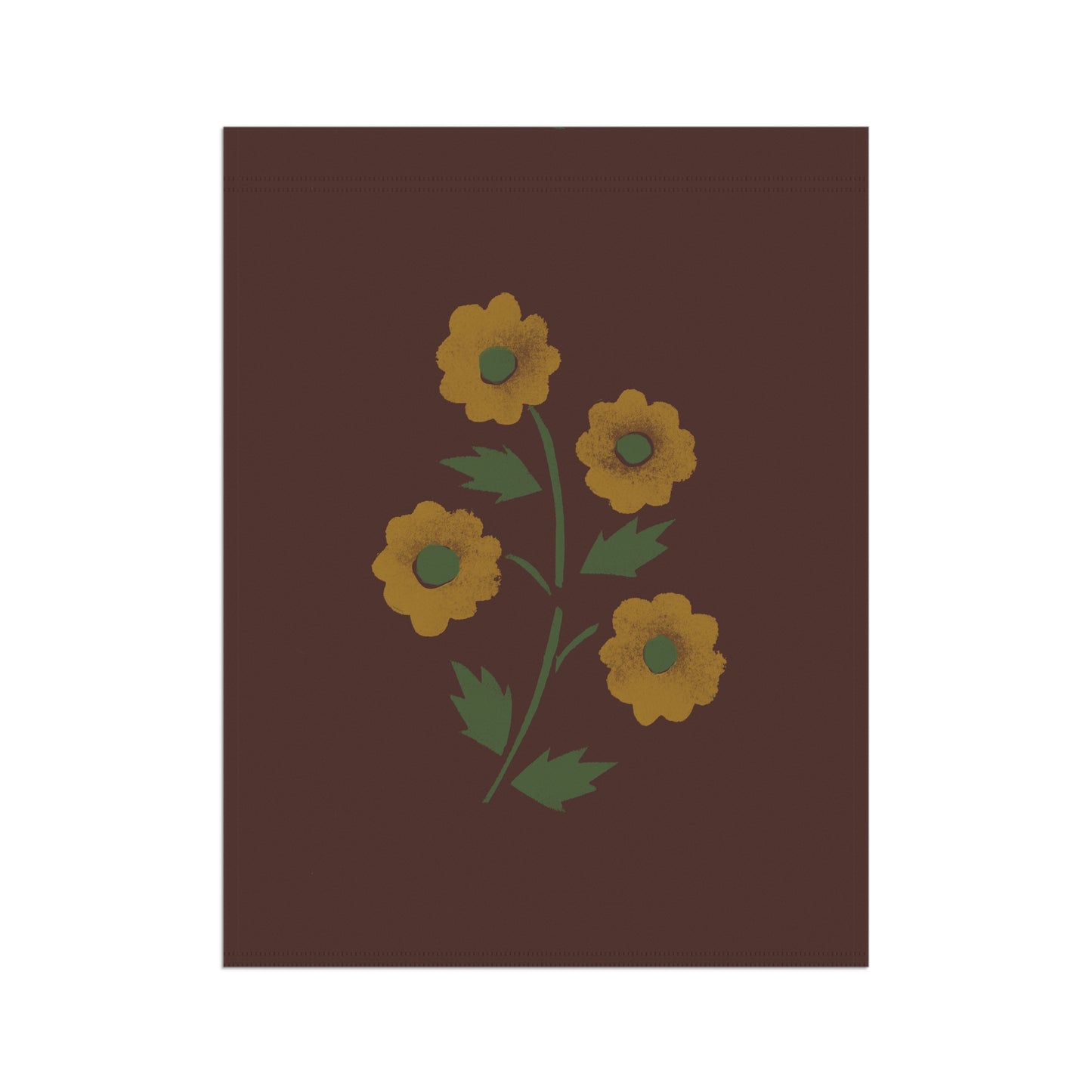 Stencilled Flower on Country Red Garden & House Banner