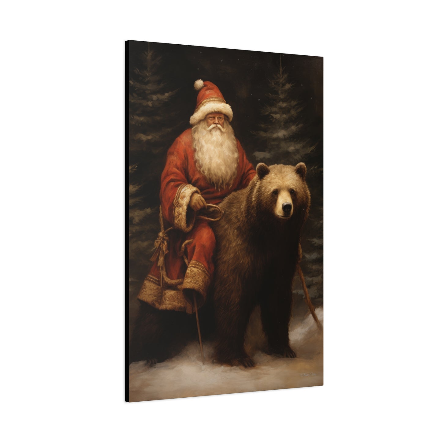 Northwoods Santa Matte Canvas, Stretched, 1.25"