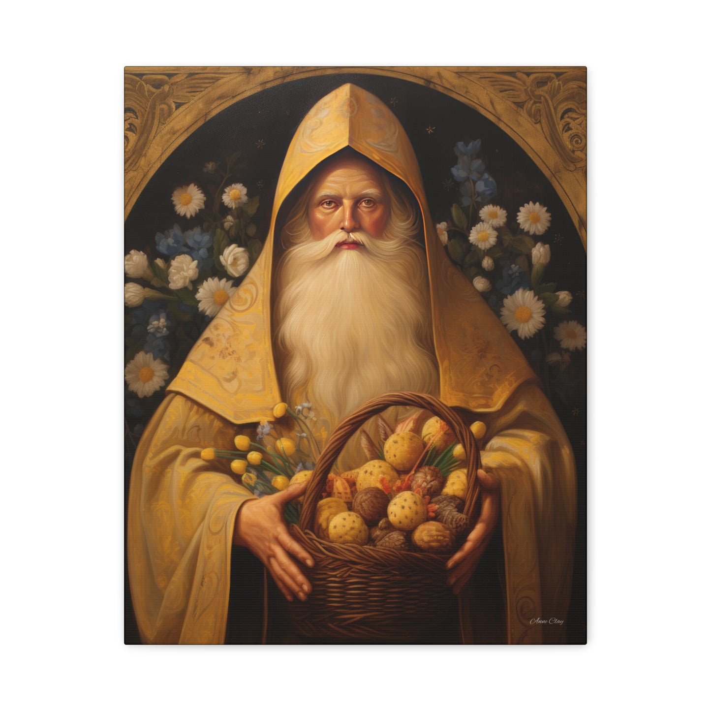 Easter Basket Santa Matte Canvas, Stretched, 1.25"