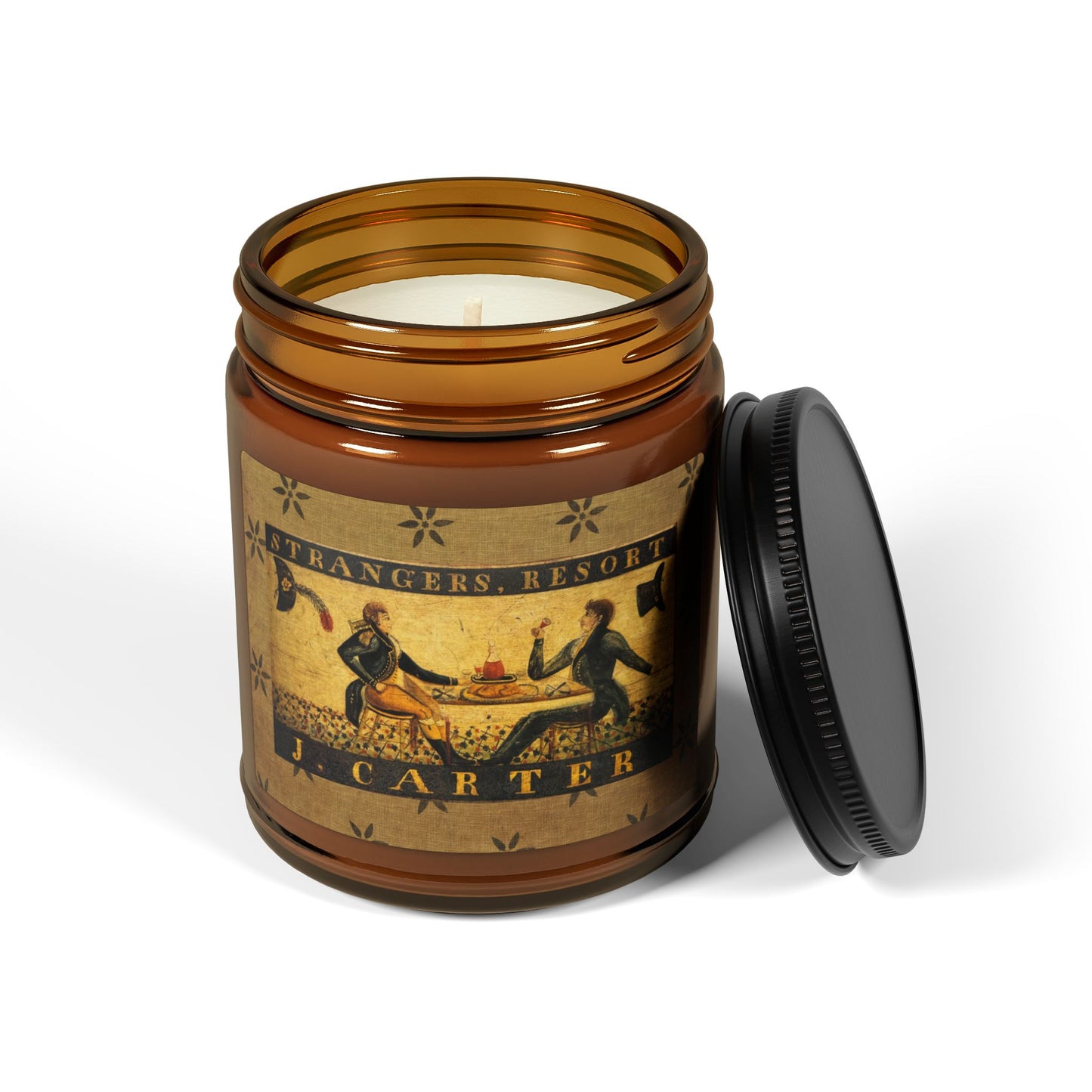 Stranger's Resort Tavern Sign Scented Soy Candle (Multi-Size, Amber Jar)